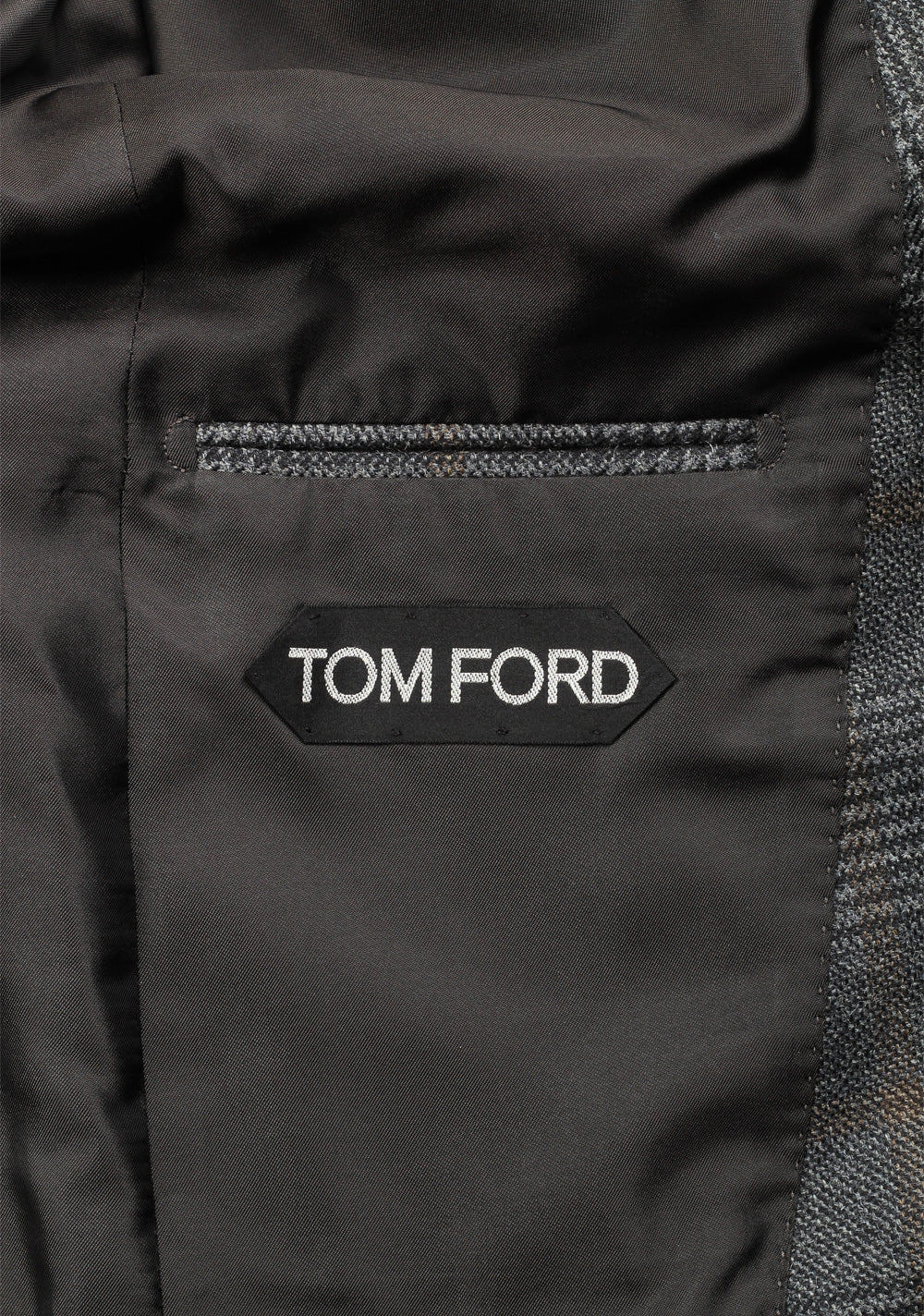TOM FORD Gray Checked Sport Coat Size 46 / 36R U.S. in Mohair