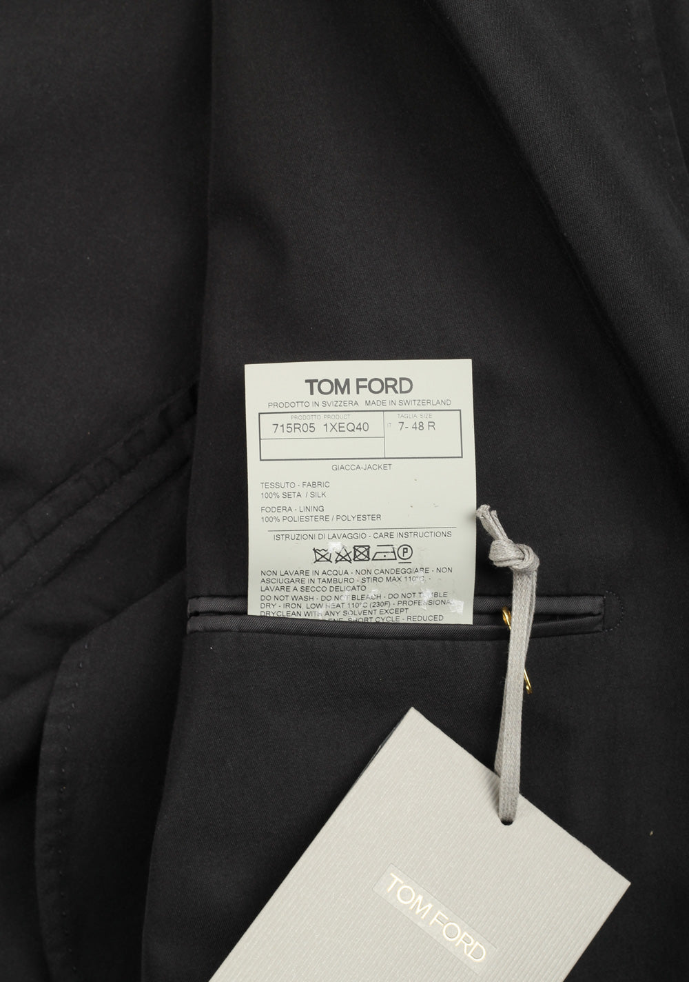 TOM FORD O'Connor Black Silk Sport Coat Size 48 / 38R U.S. In Silk