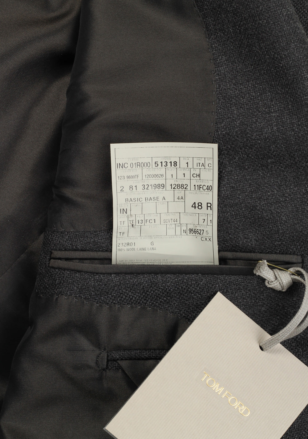 TOM FORD Windsor Solid Gray Sport Coat Size 48 / 38R U.S. in wool