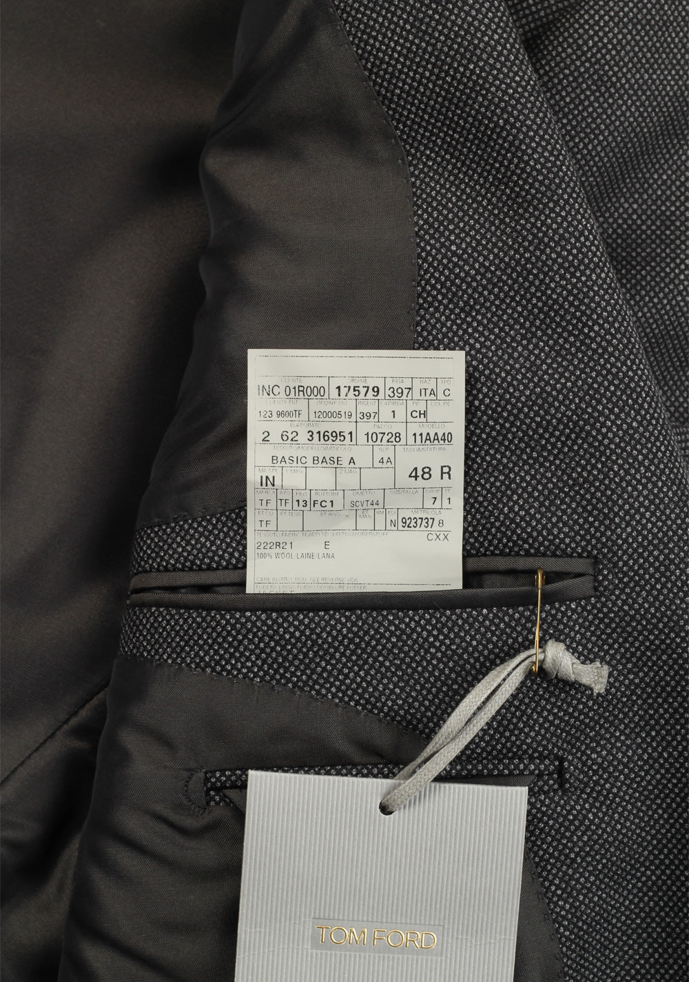 TOM FORD Windsor Gray Sport Coat Size 48 / 38R U.S. in wool