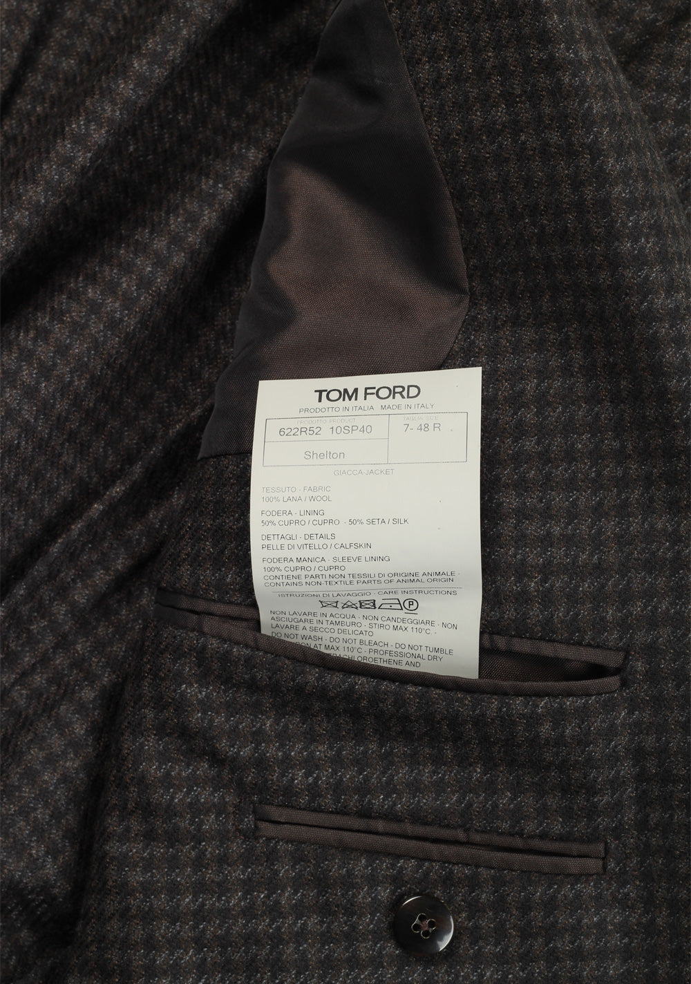 TOM FORD Shelton Brown Wool Sport Coat Size 48 / 38R U.S.