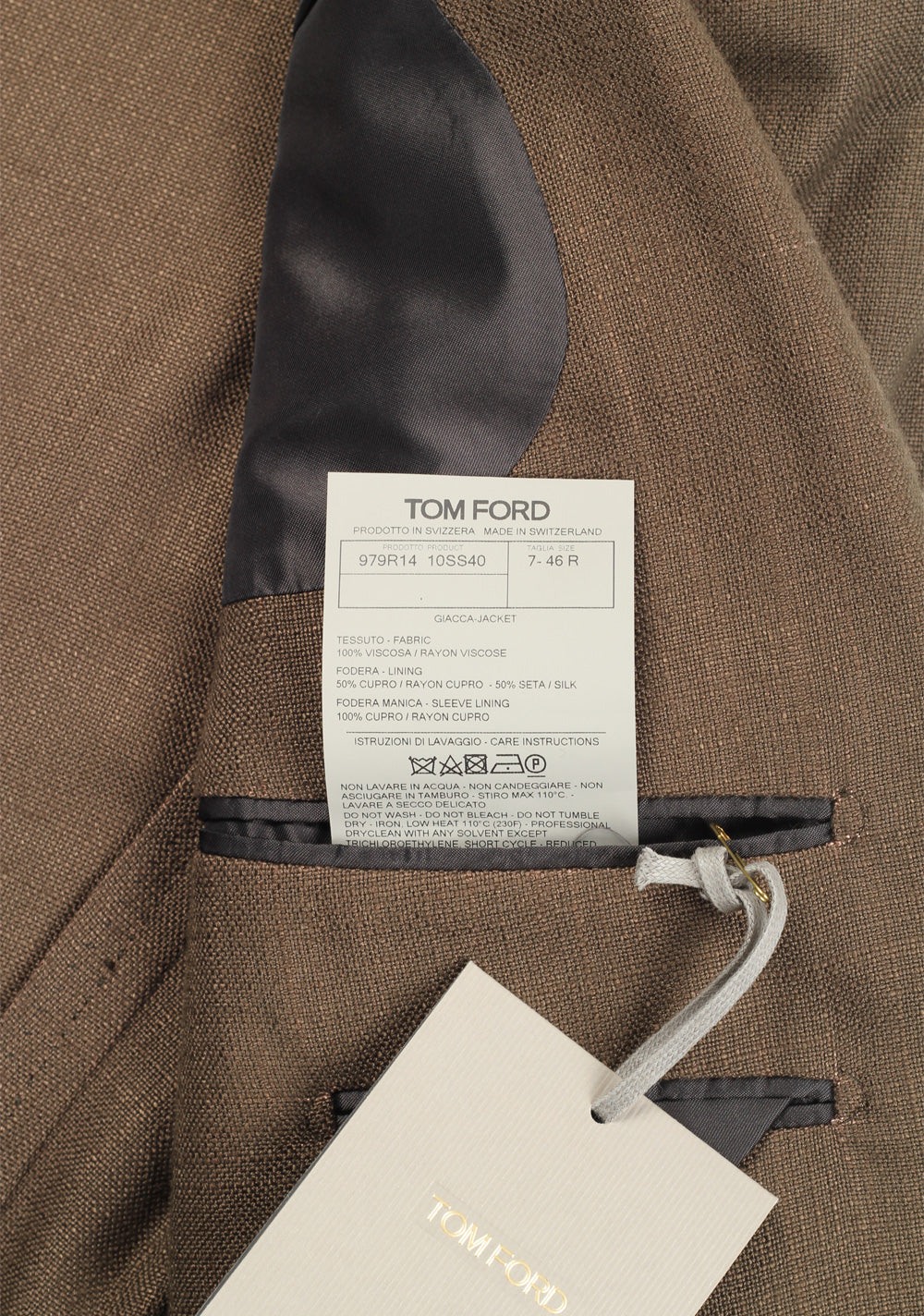 TOM FORD Atticus Brown Sport Coat Size 46 / 36R U.S.