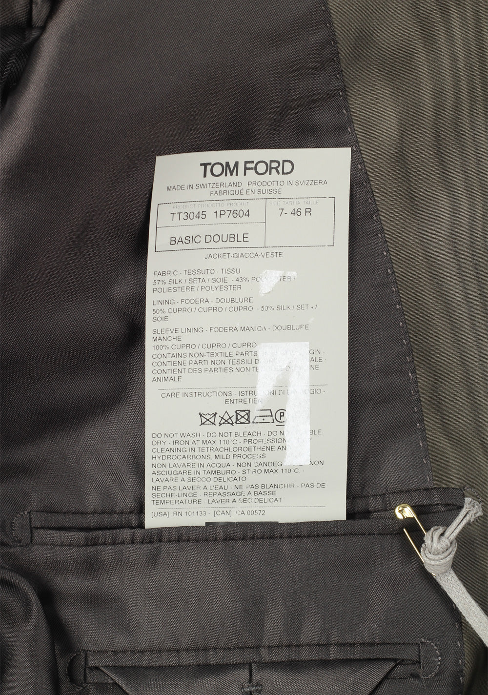 TOM FORD Shelton Greenish Brown Sport Coat Size 46 / 36R U.S.