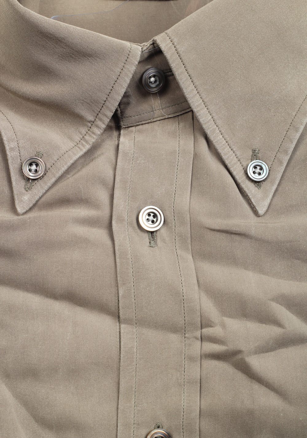 TOM FORD Solid Olive Green Button Down Dress Shirt
