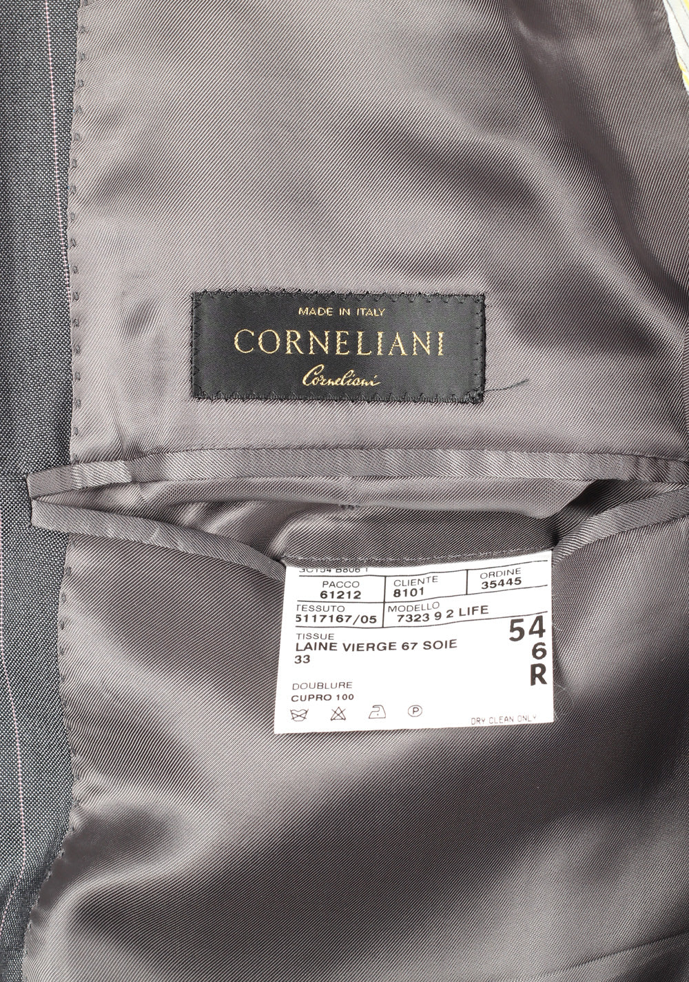 Corneliani Gray Striped Suit Size 54 / 44R U.S.