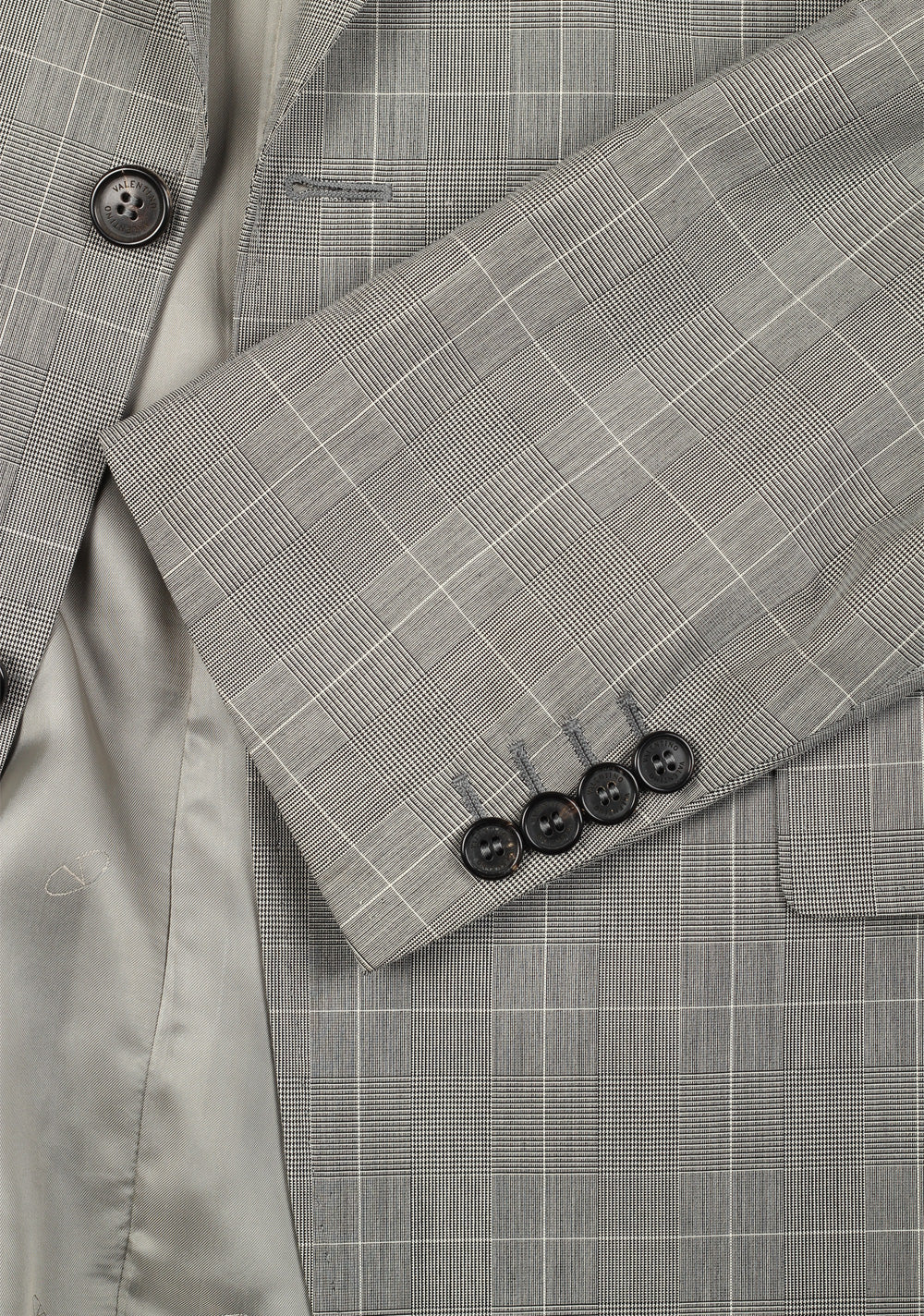 Valentino Gray Checked Suit Size 56 / 46R U.S.