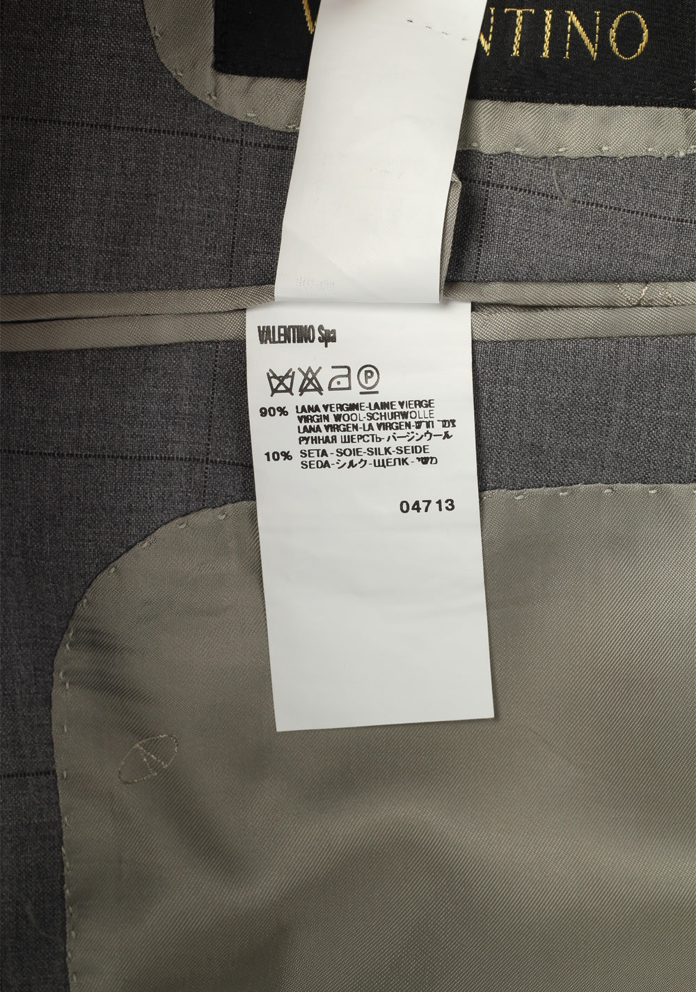 Valentino Gray Checked Suit Size 50 / 40R U.S.