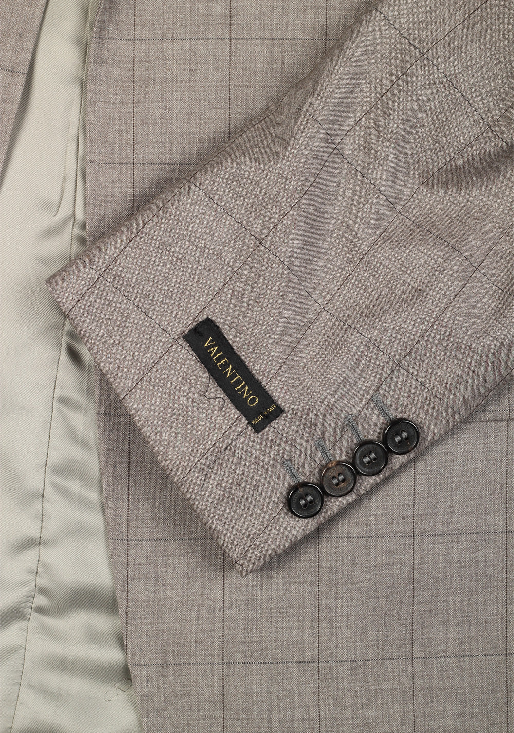 Valentino Gray Checked Suit Size 54 / 44R U.S.