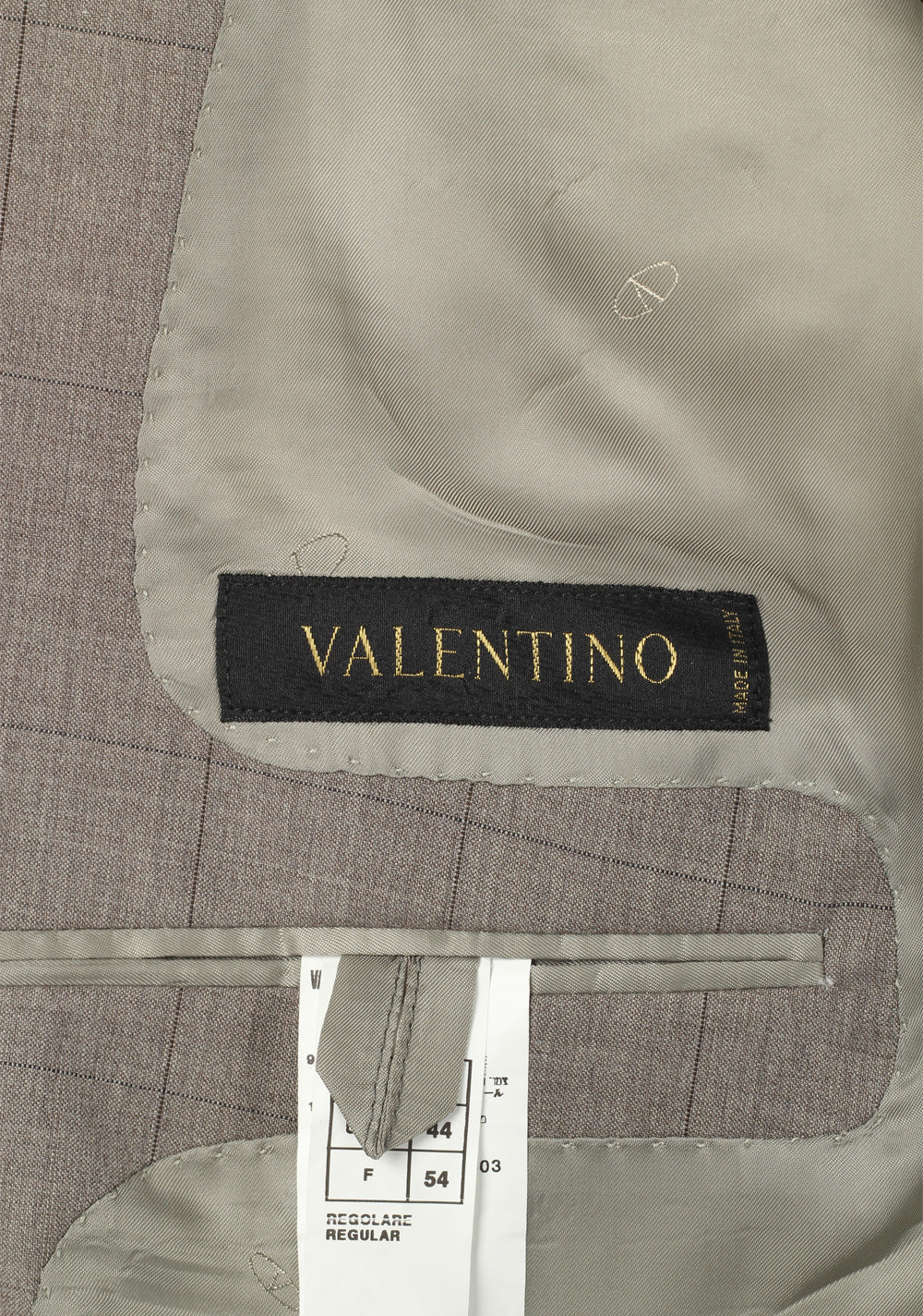 Valentino Gray Checked Suit Size 54 / 44R U.S.