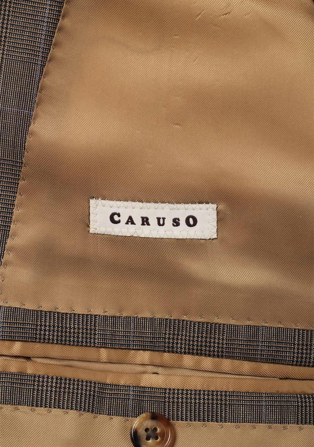 Caruso Brown Checked Sport Coat Size 60 / 50R U.S. in Wool