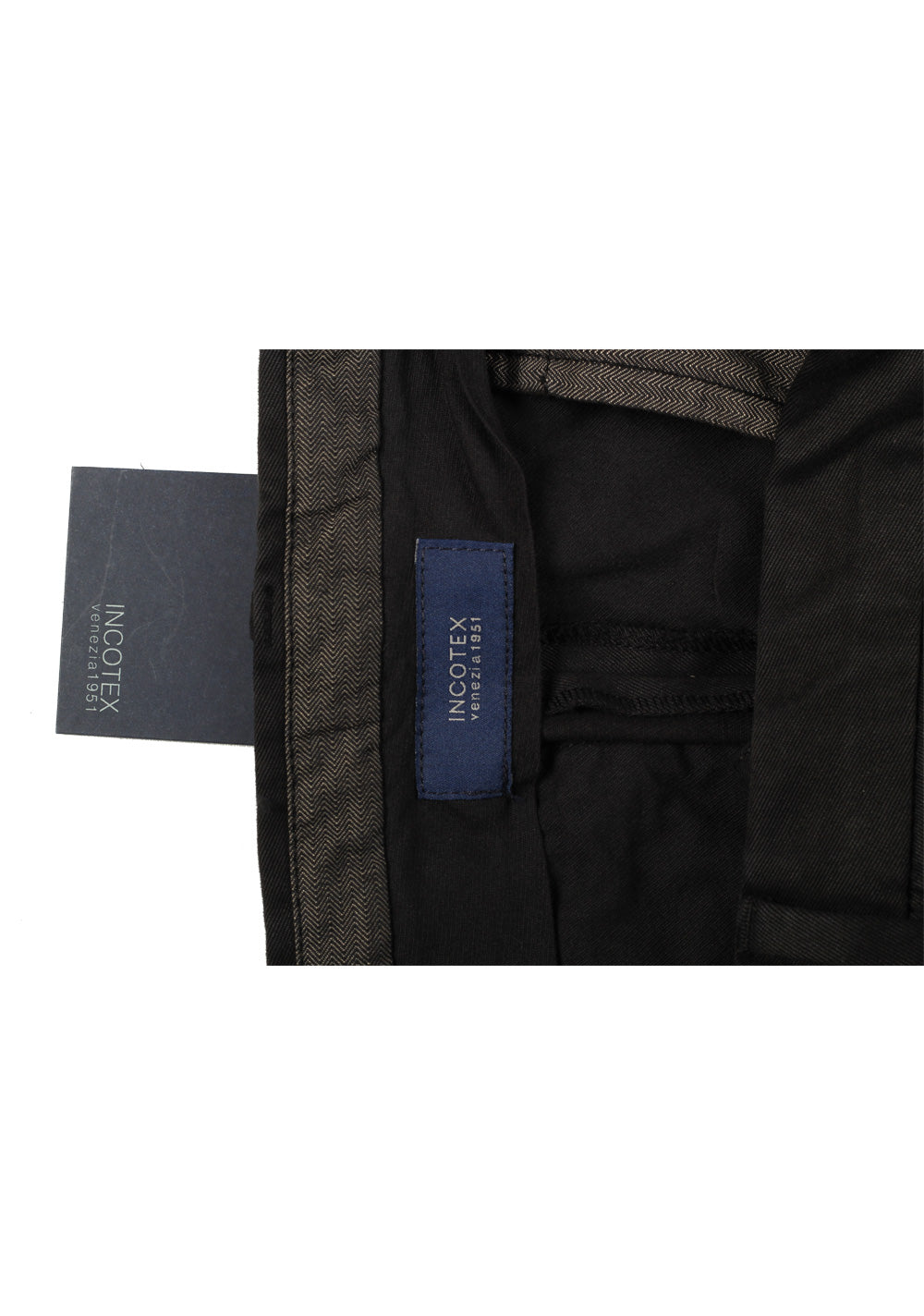 Incotex Black Cotton Blend Trousers Size 56 / 40 U.S.