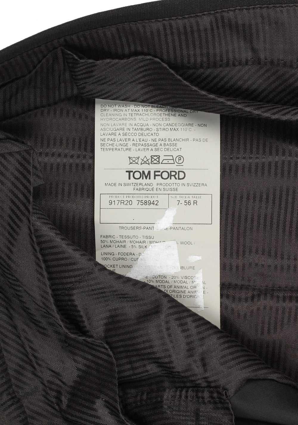 TOM FORD Black Trousers Size 56 / 40 U.S.
