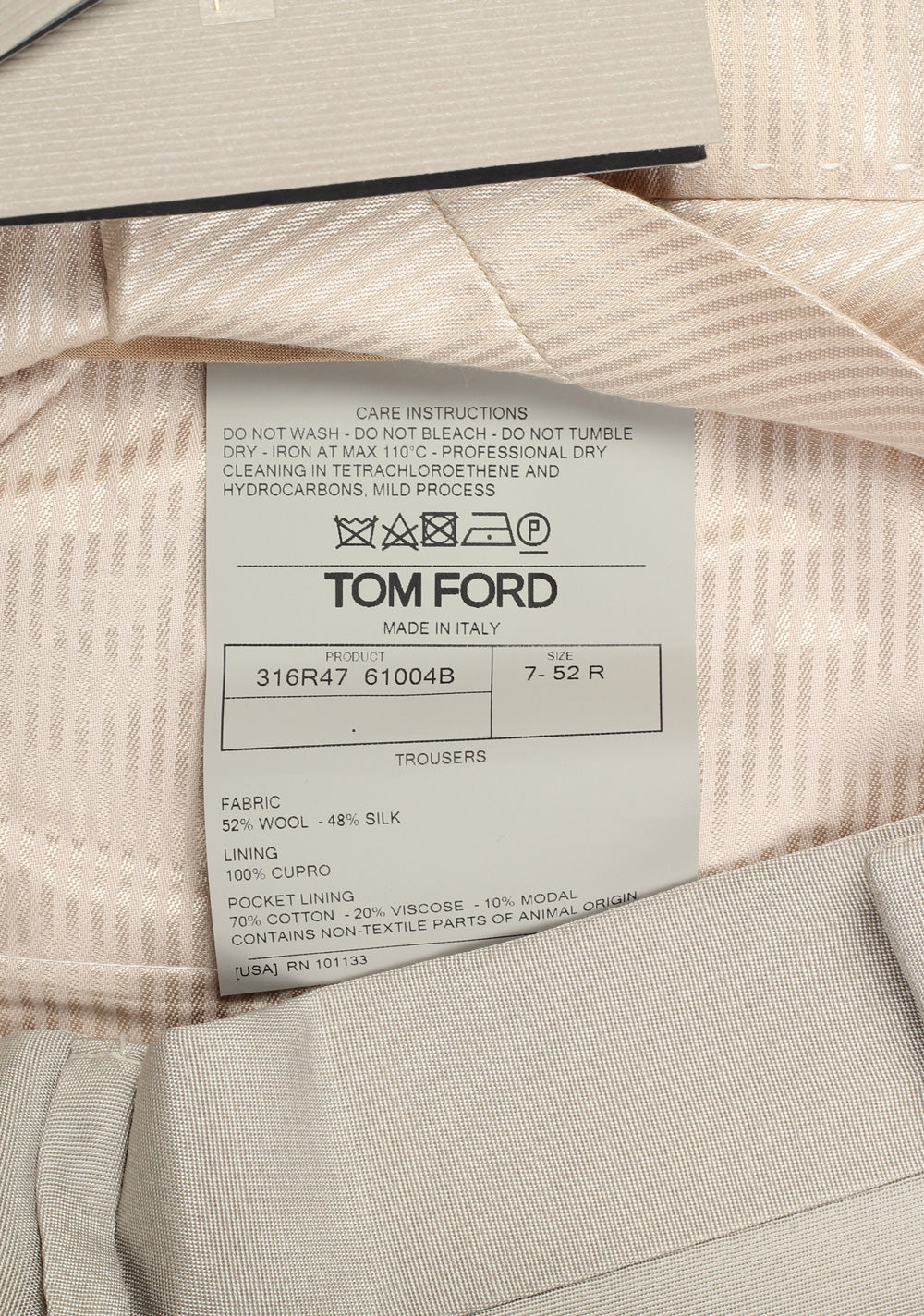 TOM FORD Gray Trousers Size 52 / 36 U.S.