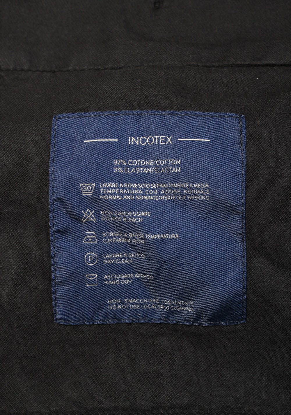 Incotex Black High Comfort Trousers Size 50 / 34 U.S.