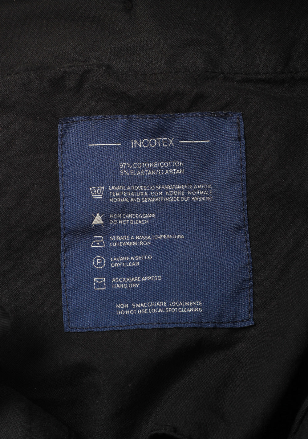 Incotex Black Comfort Chino Trousers