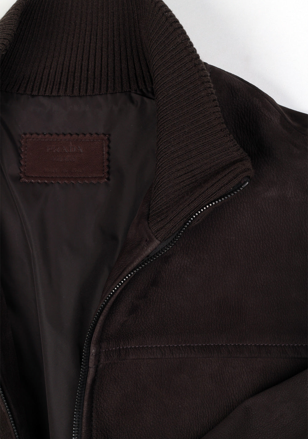 Prada Brown Leather Jacket Coat Size 54 / 44R U.S. Outerwear