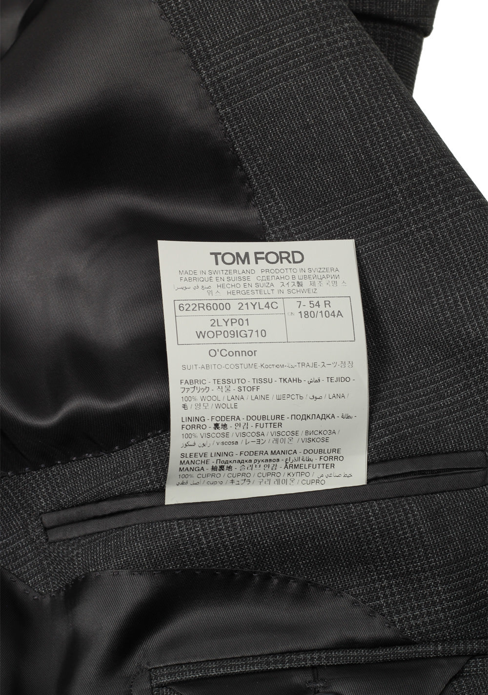 TOM FORD O'Connor Checked Gray Suit in Wool