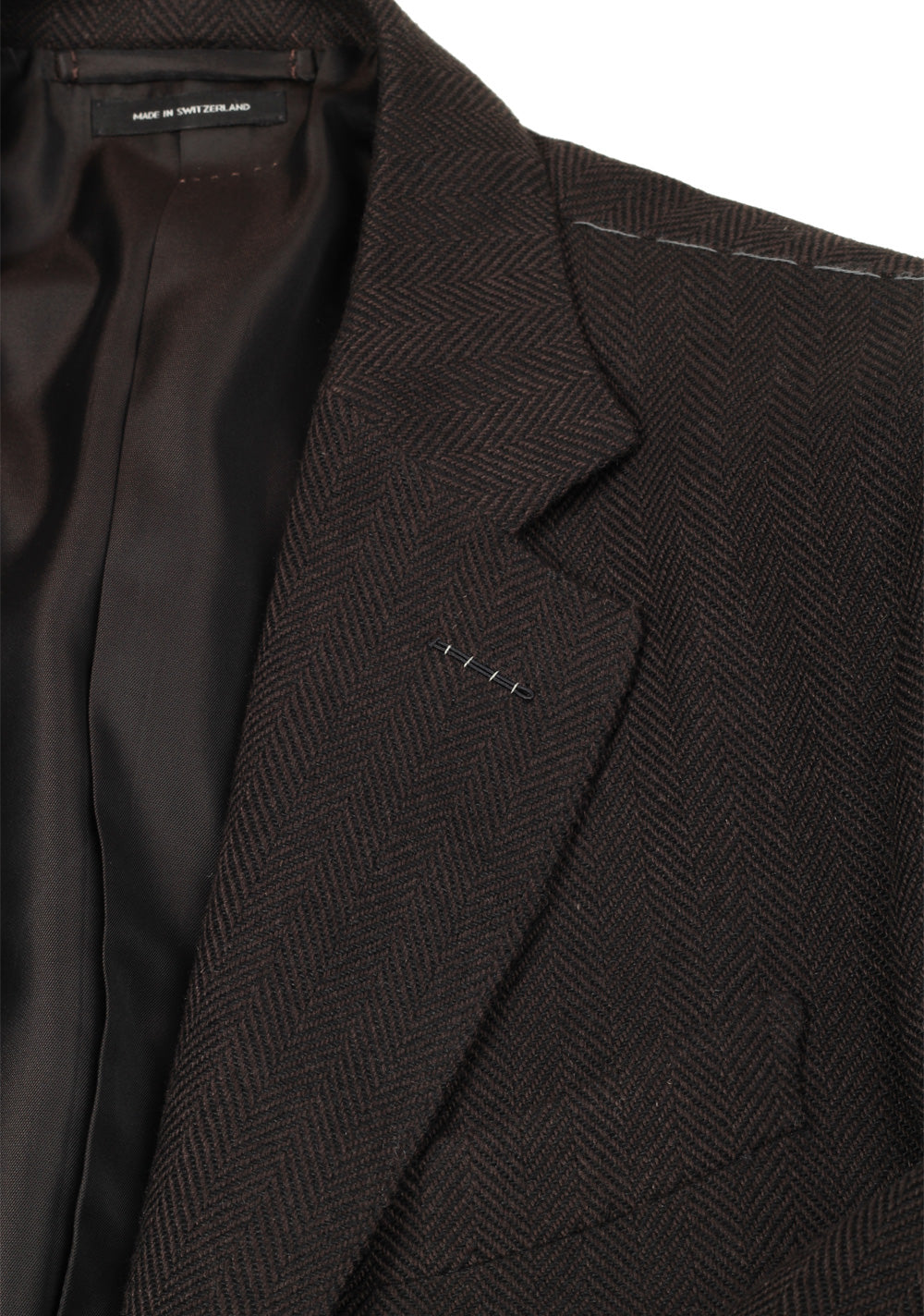 TOM FORD O'Connor Brown Herringbone Mohair Blend Suit