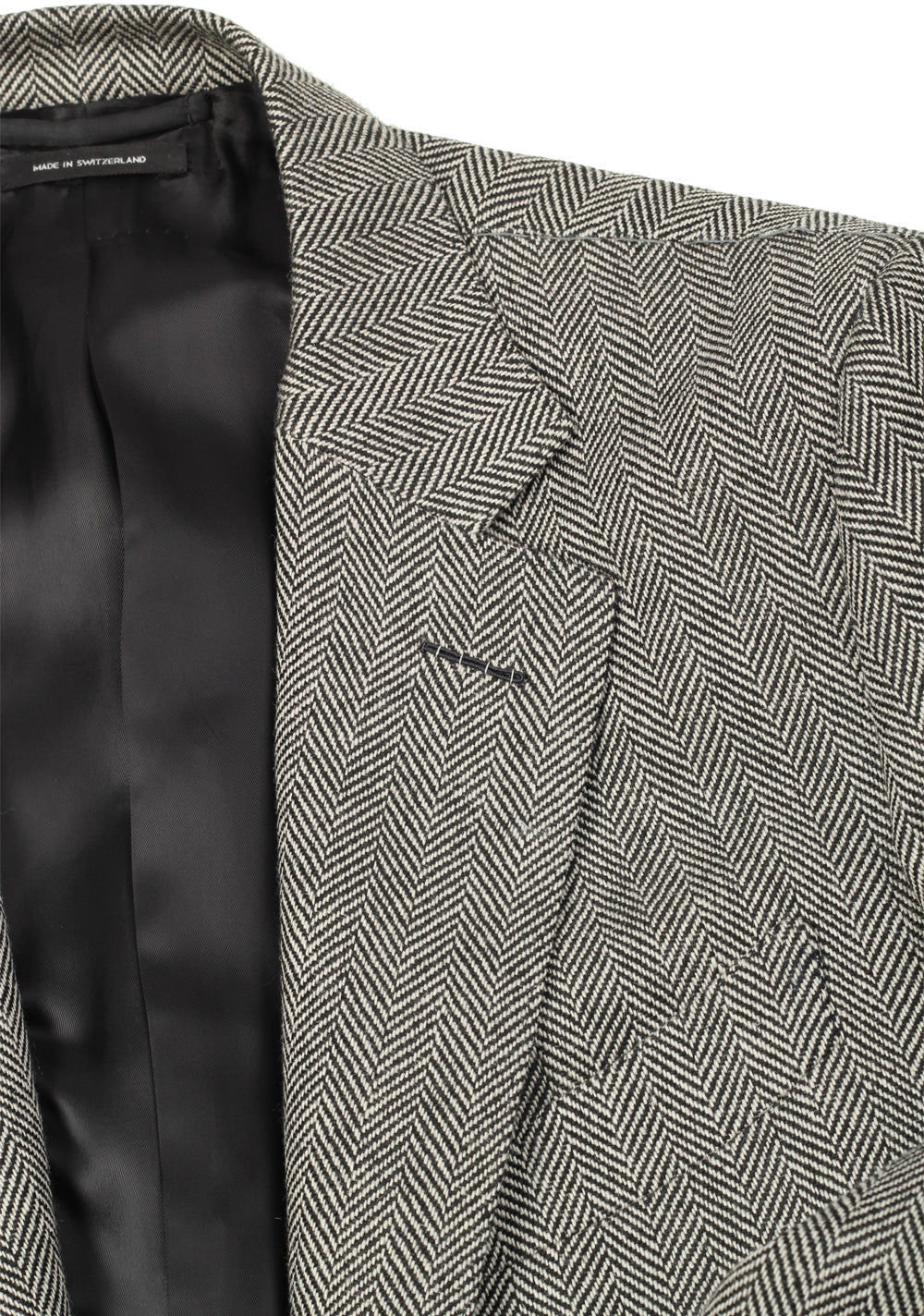 TOM FORD O'Connor Black White Herringbone Mohair Blend Suit Size 48 / 38R U.S.