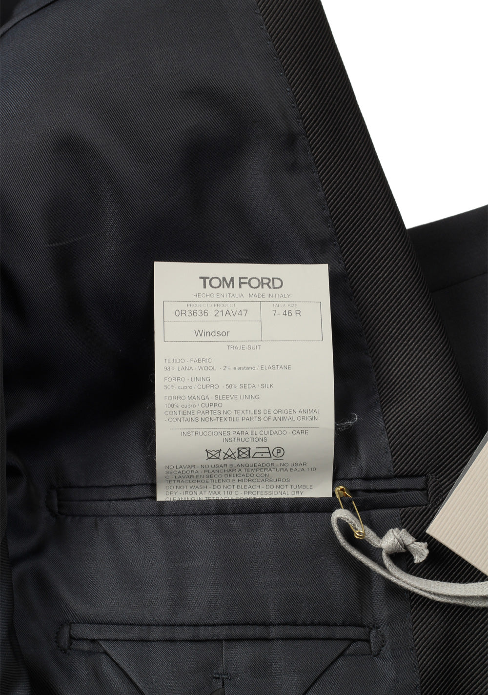 TOM FORD Windsor Blue Tuxedo Suit Size 46 / 36R U.S.