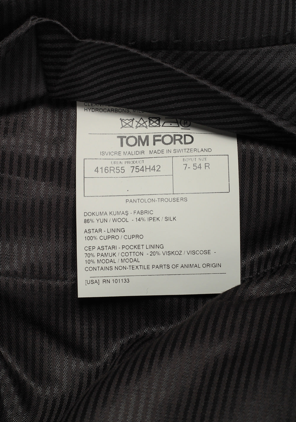 TOM FORD Black Wool Silk Cocktail Tuxedo Trousers Size 54 / 38 U.S.