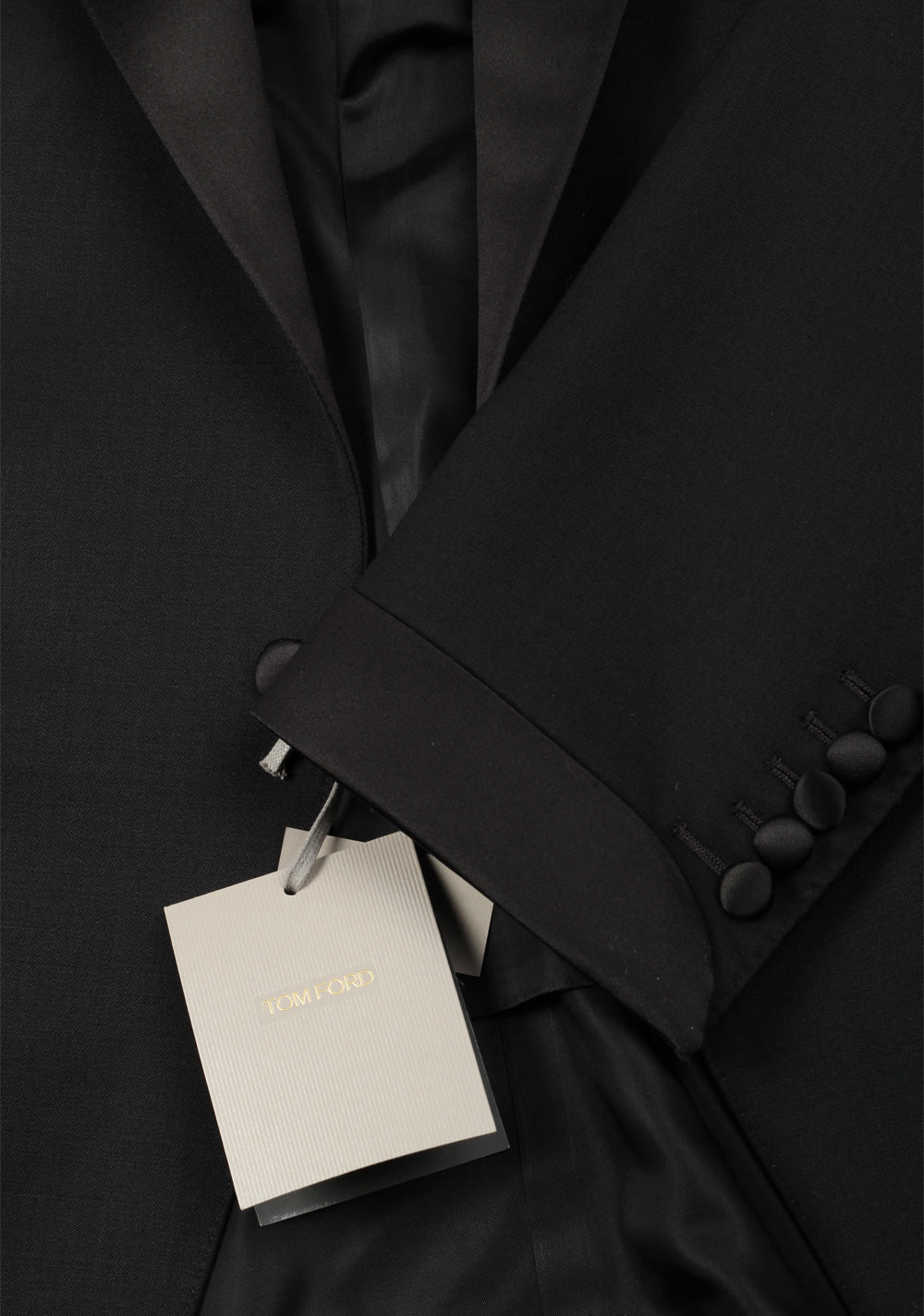 TOM FORD O'Connor Black Tuxedo Suit Smoking  Shawl Collar Size 56 / 46R U.S. Fit Y