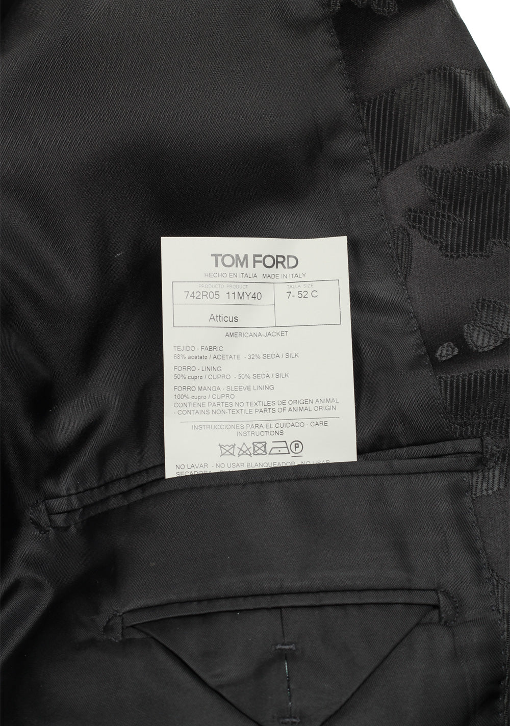 TOM FORD Atticus Shawl Collar Zebra Cocktail Dinner Jacket Size 52C / 42S U.S.