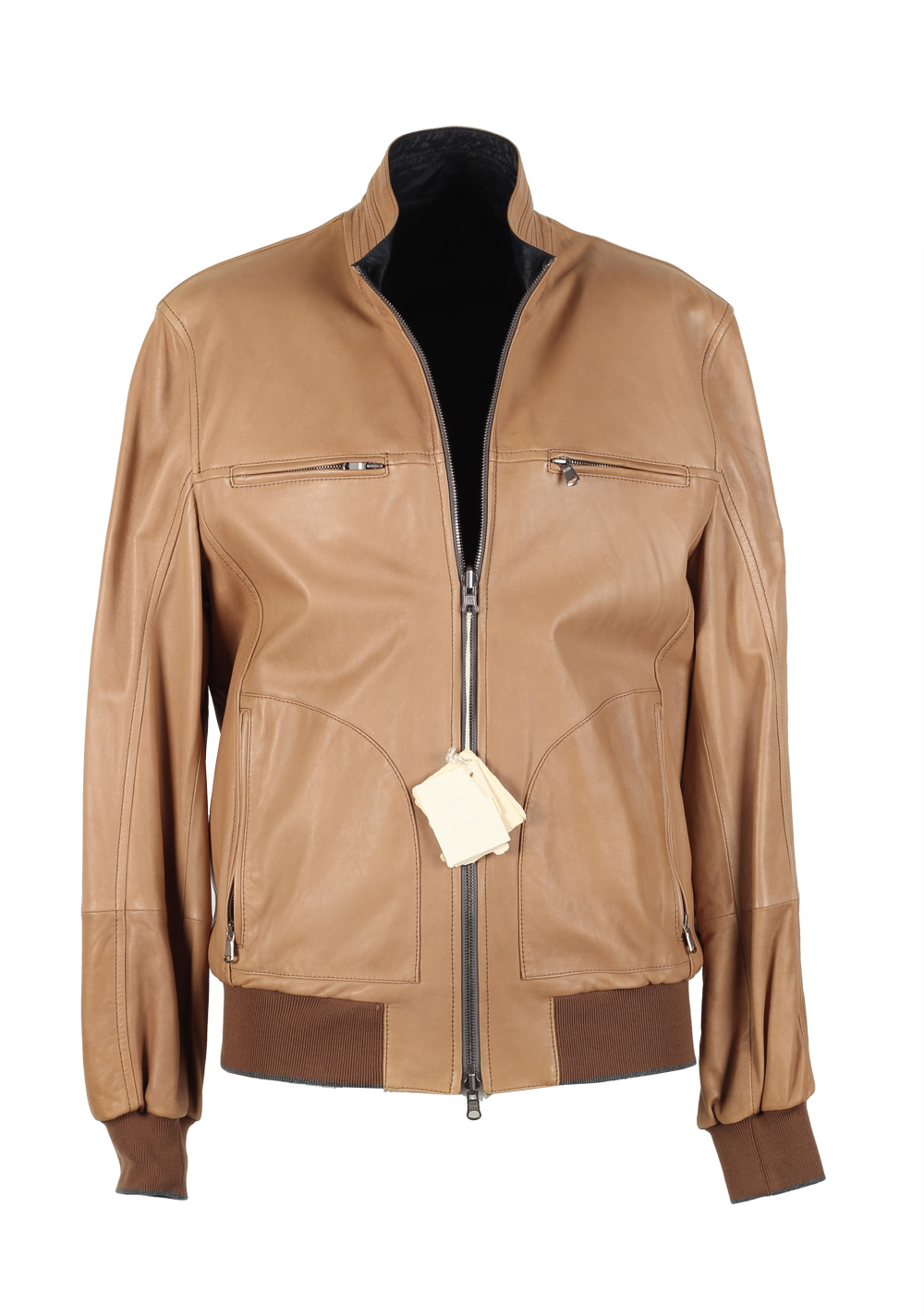 Cucinelli Reversible Coat Size Large / 42R U.S. Leather / Nylon