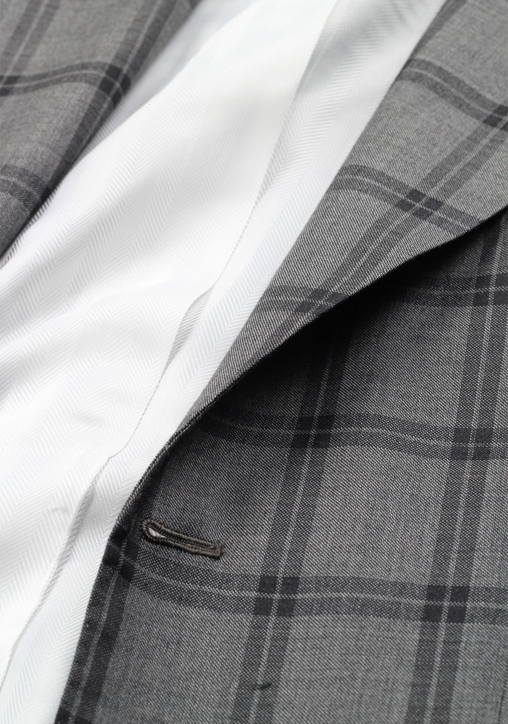 Kiton Gray Checked Suit Size 46 / 36R U.S. Cipa | Costume Limité