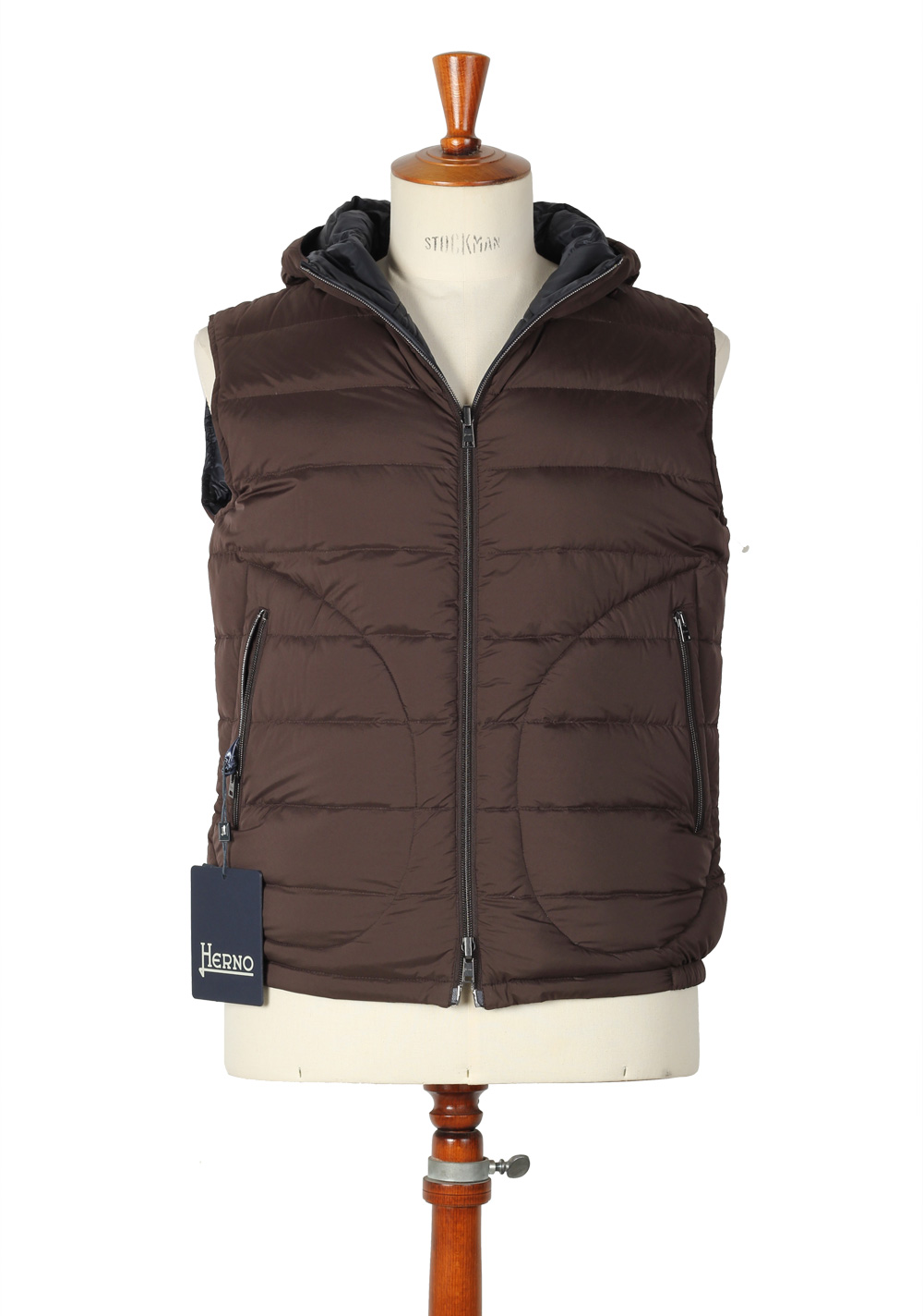 Herno Reversible Hooded Vest Size 54 / 44R U.S.