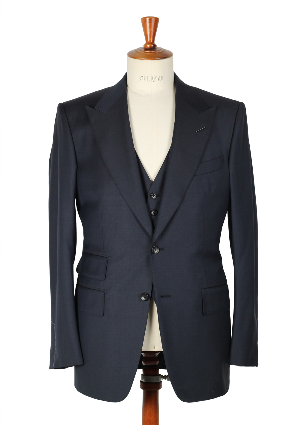 TOM FORD Blue 3 Piece Suit Size 50L / 40L U.S. Wool Fit A | Costume Limité