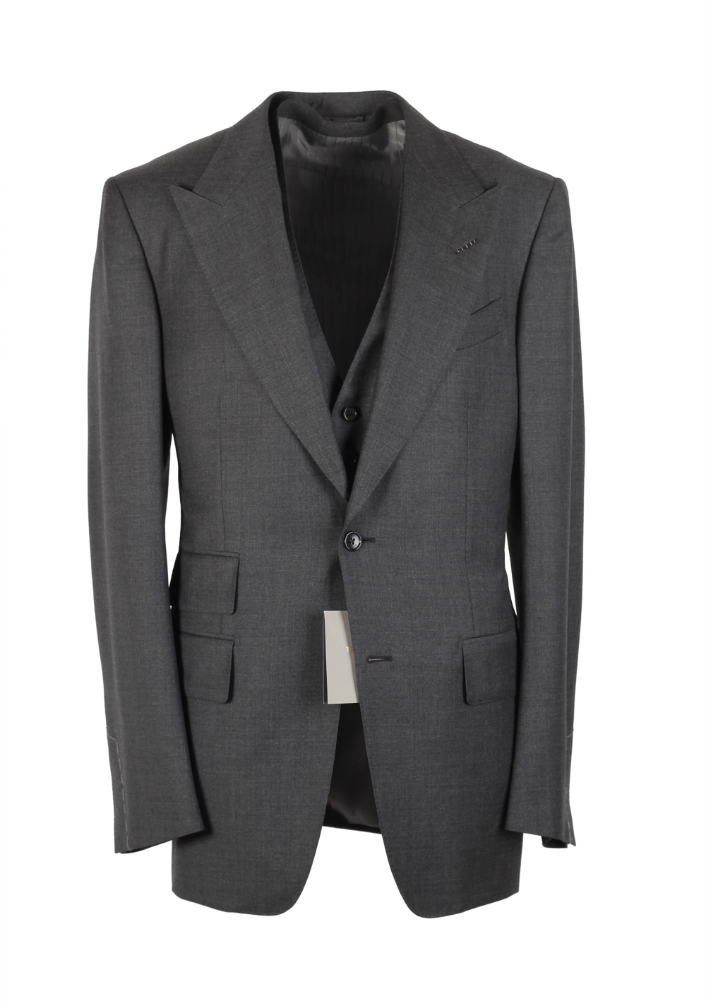 TOM FORD Windsor Gray 3 Piece Suit Size 48L / 38L U.S. Wool Fit A ...