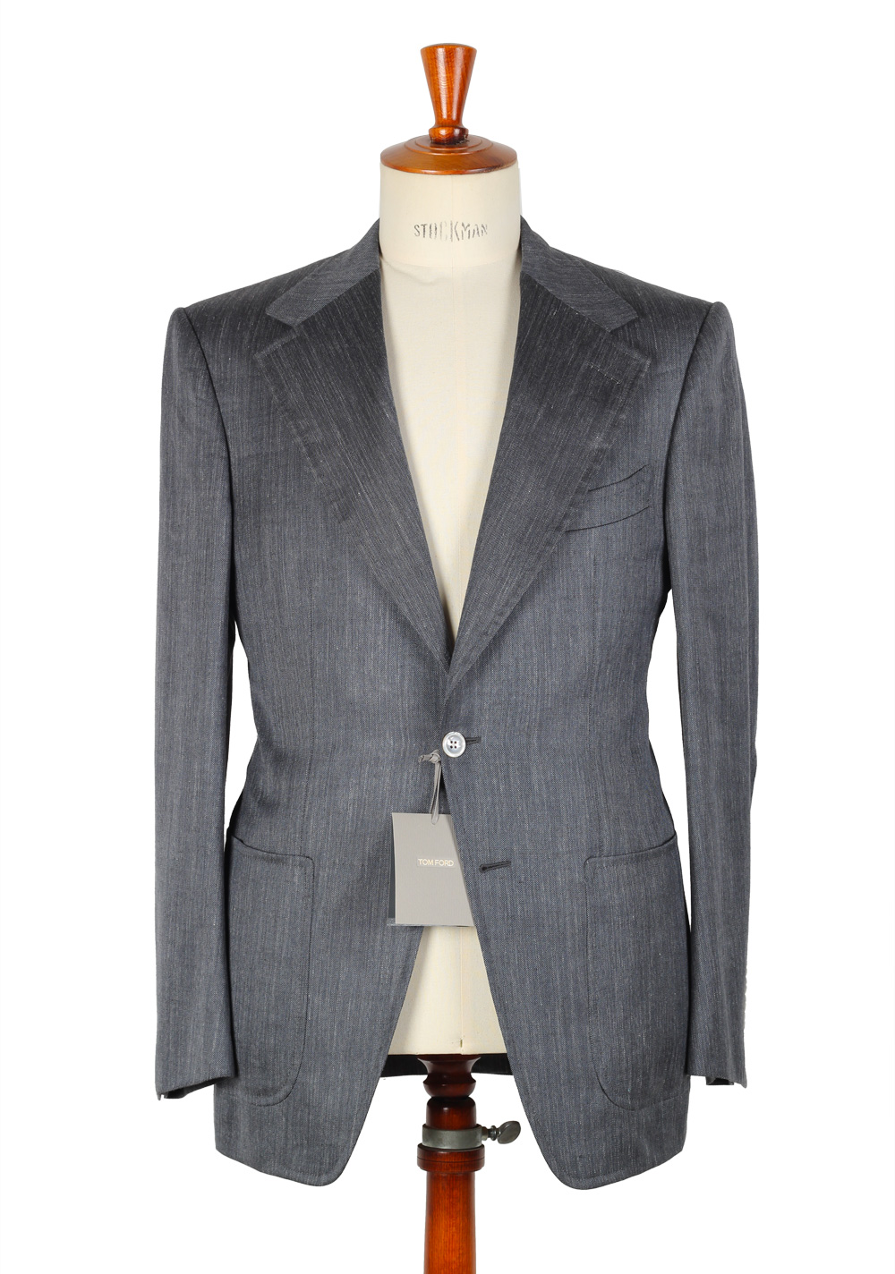 TOM FORD Suit Size 50 / 40R U.S. Wool Mulberry Silk Linen | Costume Limité