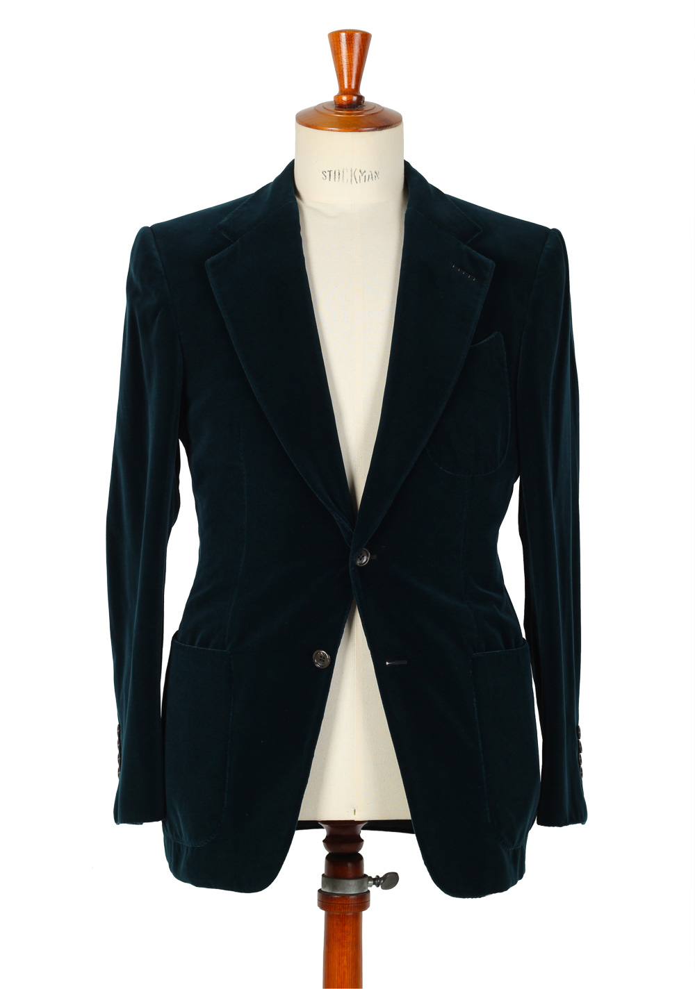 TOM FORD Windsor Blueish Green Sport Coat Velvet Tuxedo Dinner Jacket Size 48 / 38R U.S. Base A | Costume Limité