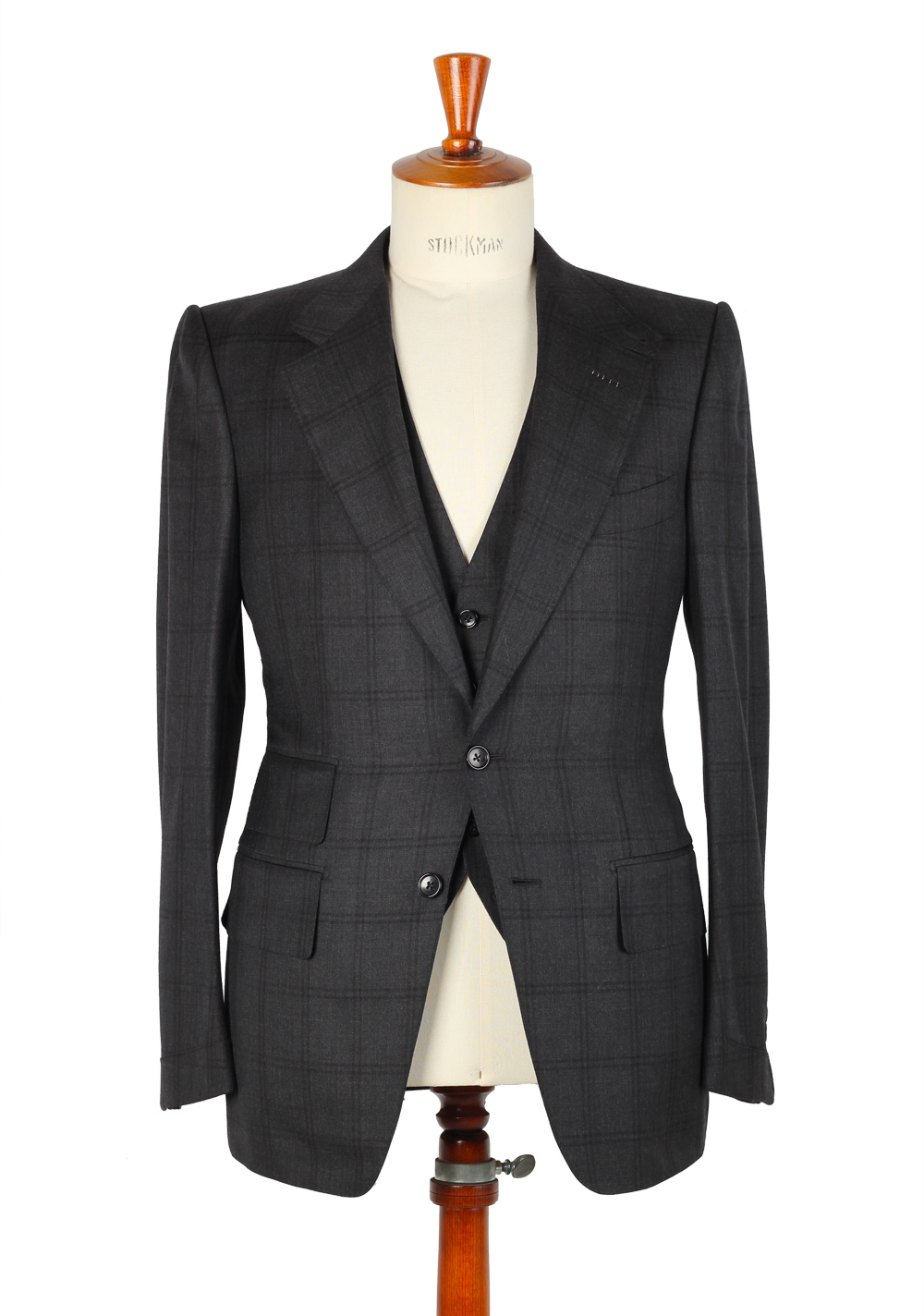 TOM FORD Suit 3 Piece Size 48R / 38 U.S. Wool Silk