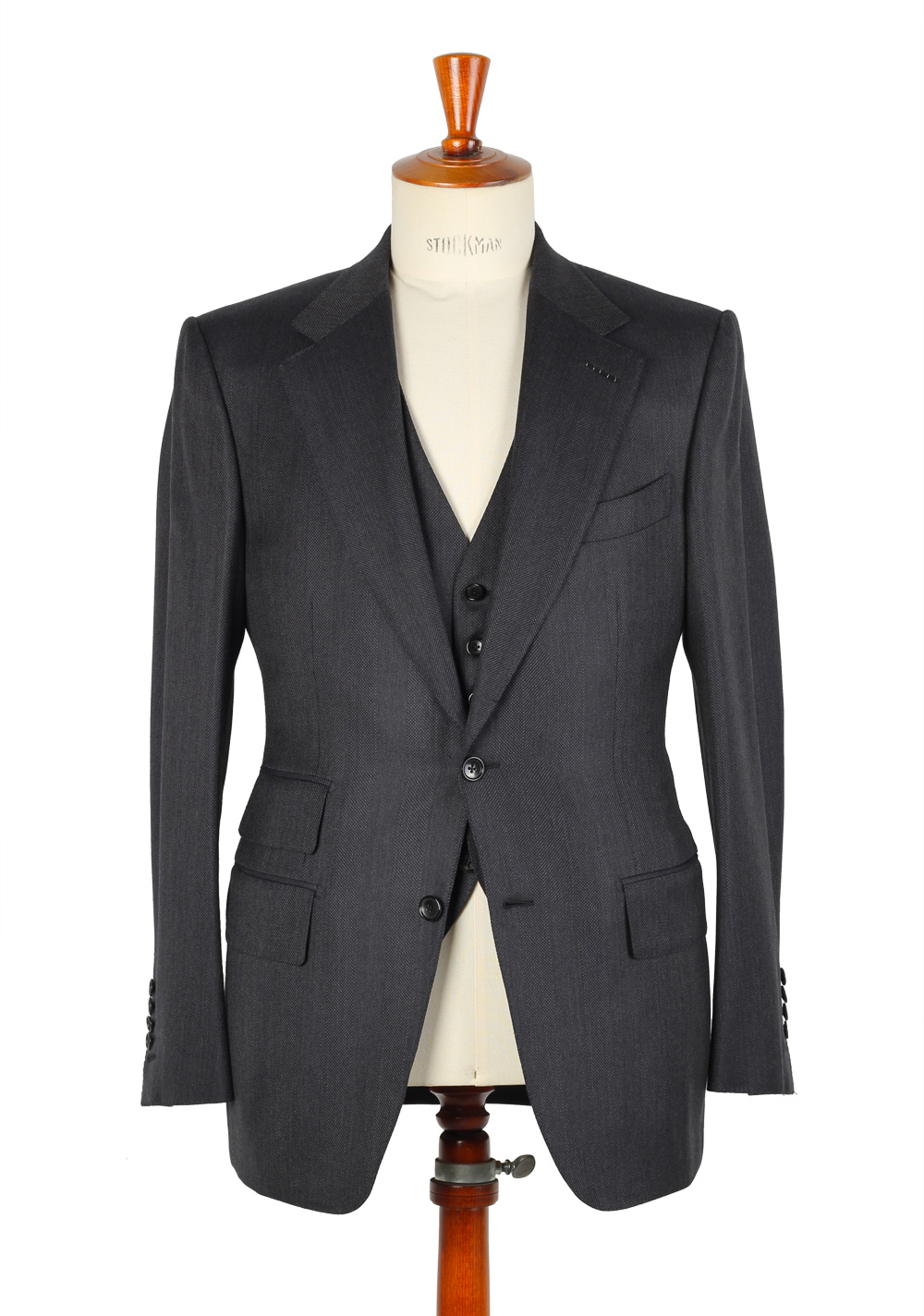 TOM FORD Suit 3 Piece Size 48R / 38 U.S. Wool Silk