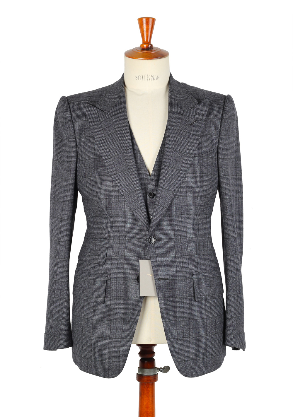 TOM FORD Gray 3 Piece Suit Size 48R / 38 U.S. Wool Fit Z | Costume Limité