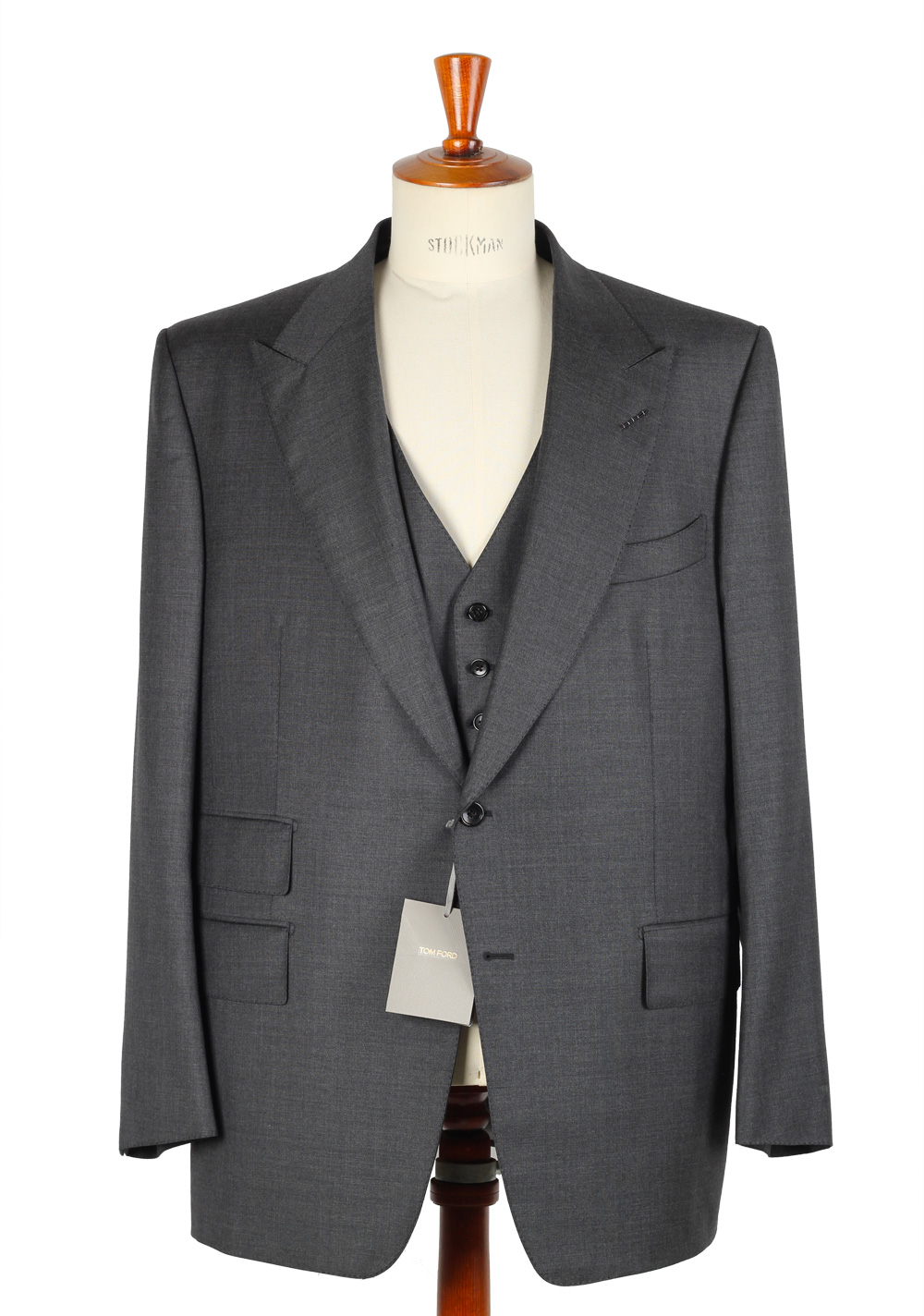 TOM FORD Suit 3 Piece Size 60 / 50R U.S. Wool