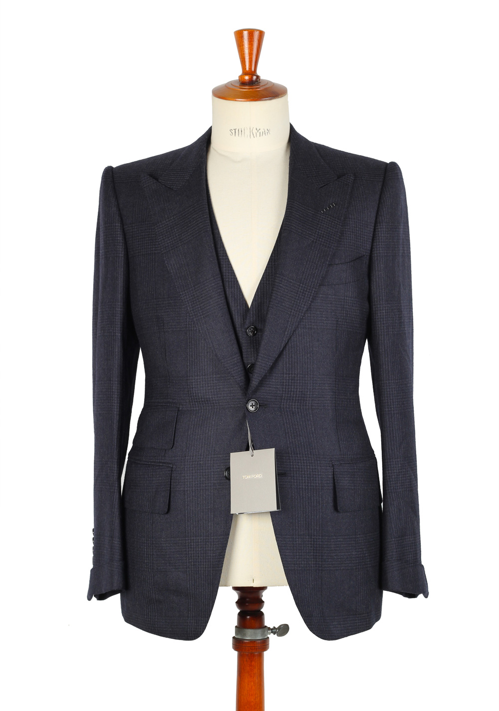 TOM FORD Suit 3 Piece Size 48R / 38 U.S. Wool Cashmere