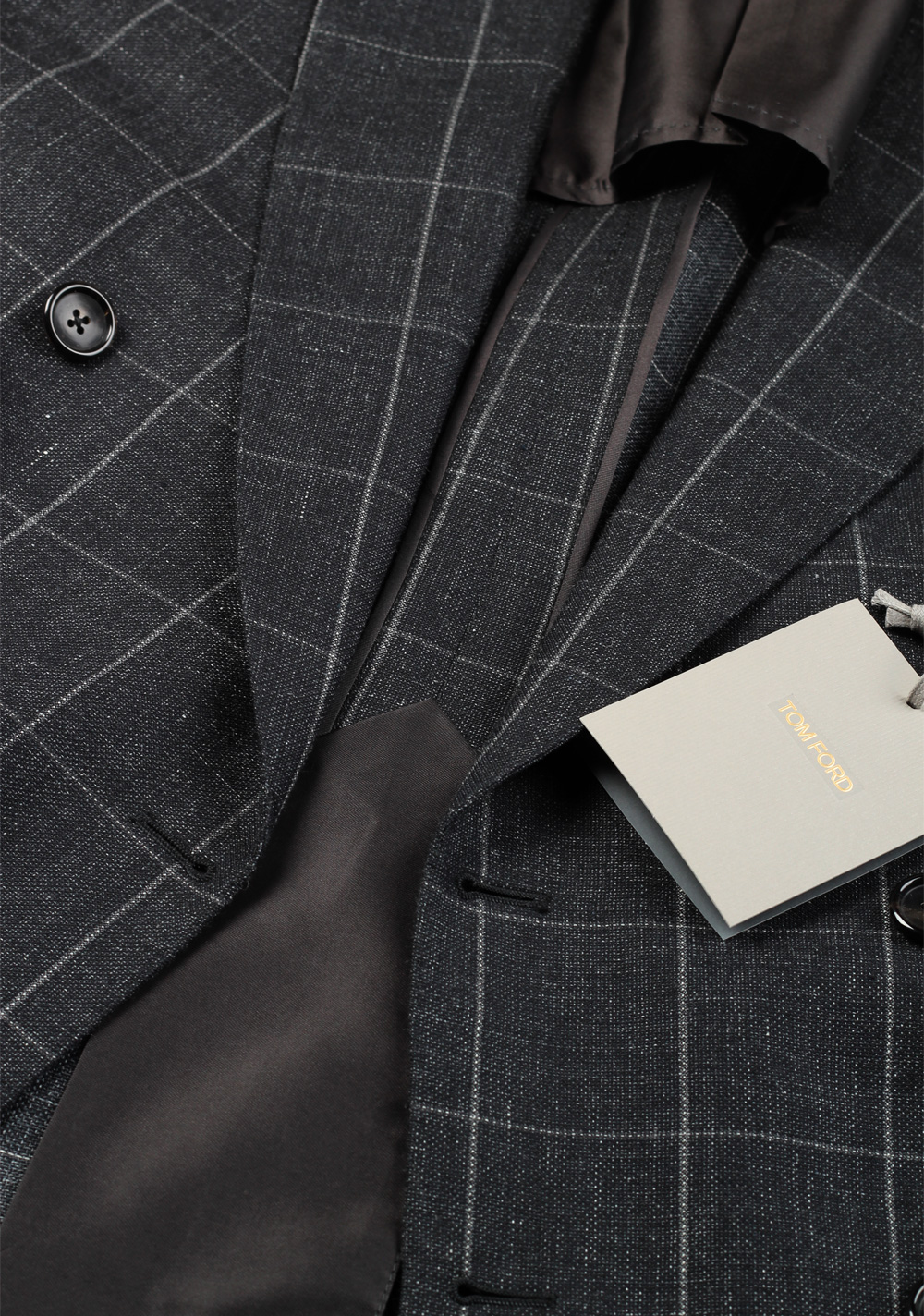 TOM FORD check-pattern single-breasted suit - Black