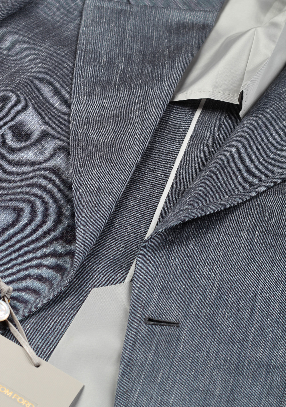 TOM FORD Wetherby Silver Suit Size 48 / 38R U.S. Wool Mulberry Silk Linen Base T | Costume Limité