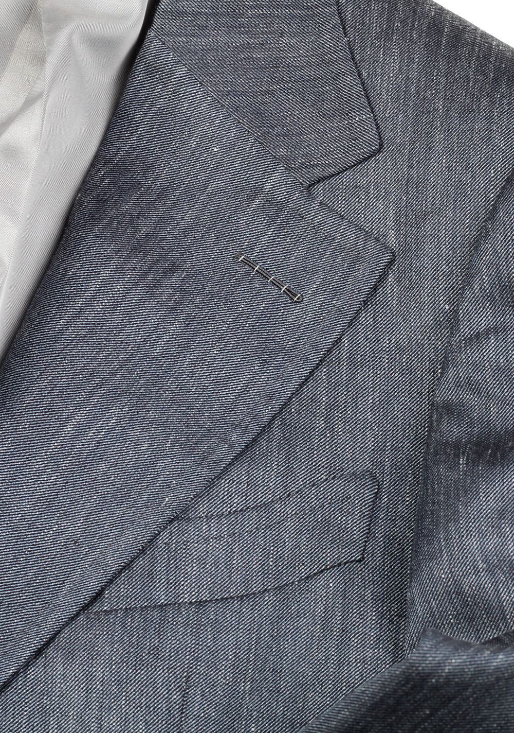 TOM FORD Wetherby Silver Suit Size 48 / 38R U.S. Wool Mulberry Silk Linen Base T | Costume Limité