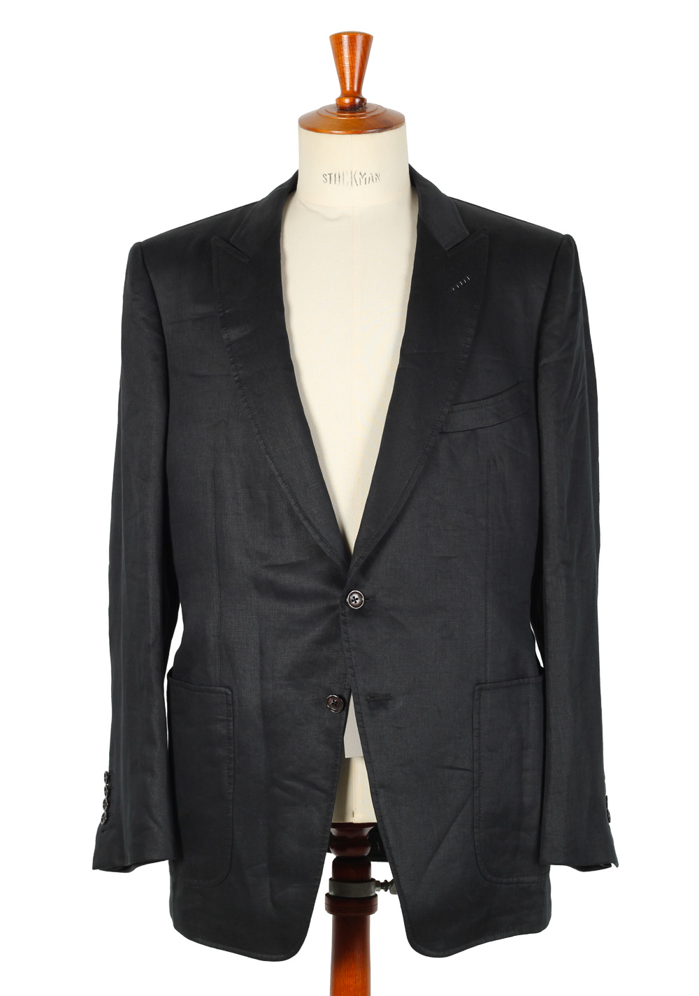 TOM FORD Black Sport Coat Size 56 / 46R U.S. Linen Fit S | Costume Limité
