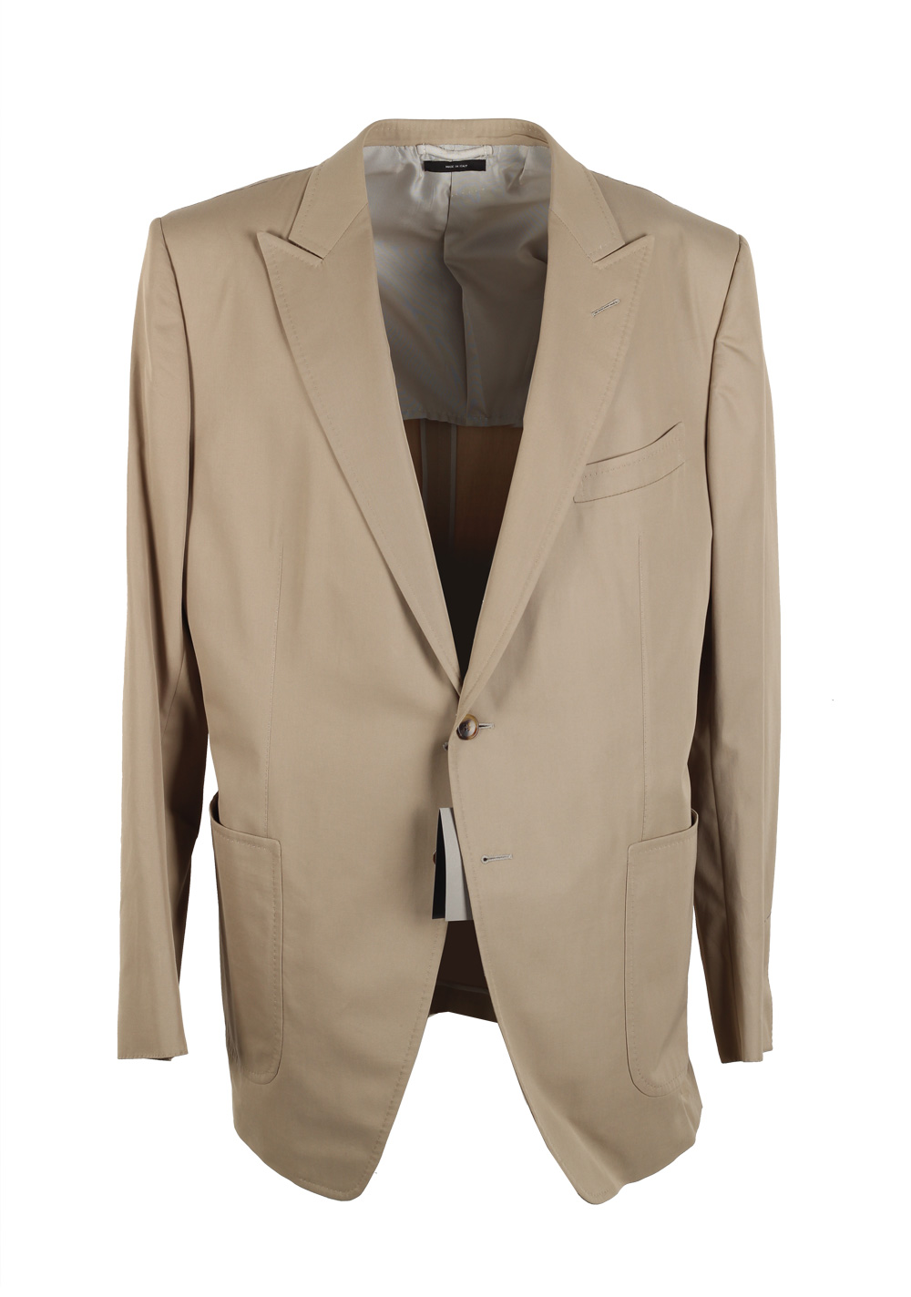 TOM FORD O’Connor Beige Sport Coat Size 58L / 48L U.S. Cotton Fit Y | Costume Limité