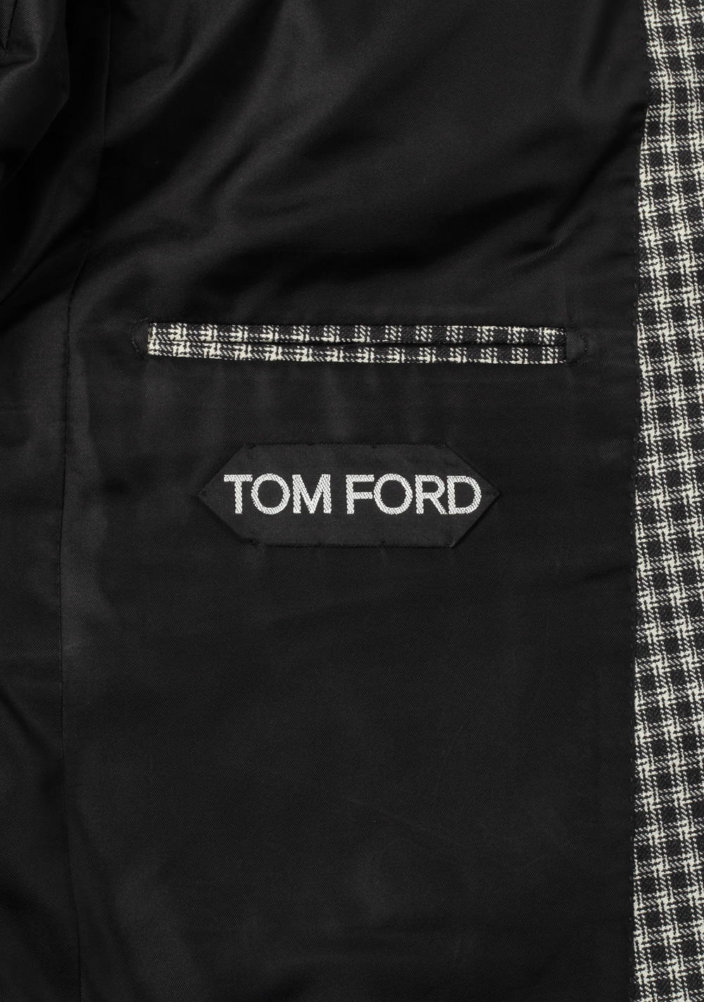 TOM FORD Black White Suit Size 48 / 38R U.S. Wool Fit Y – image 6