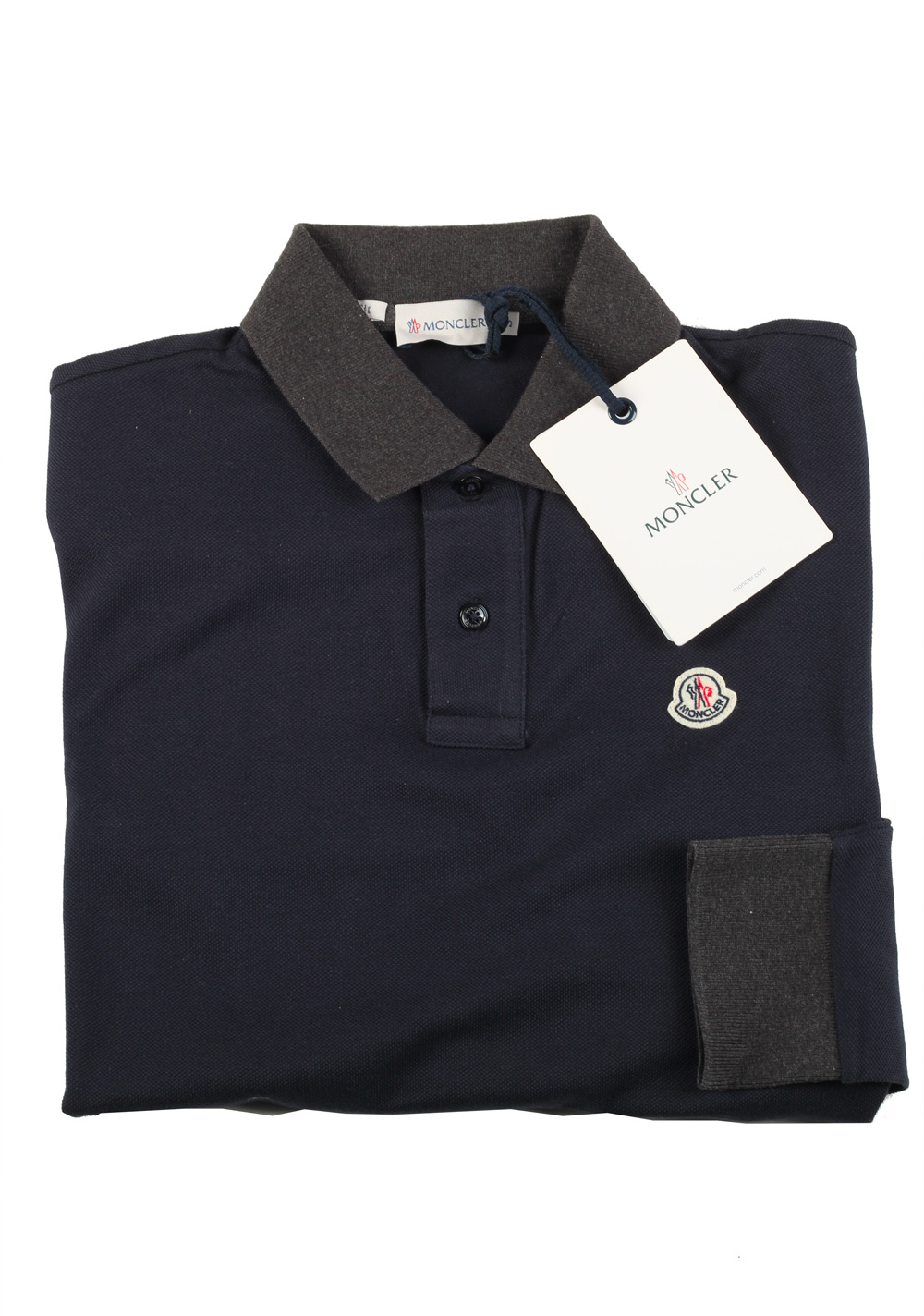 Moncler Long sleeve Polo Shirt Size S / 36R U.S. Navy | Costume Limité