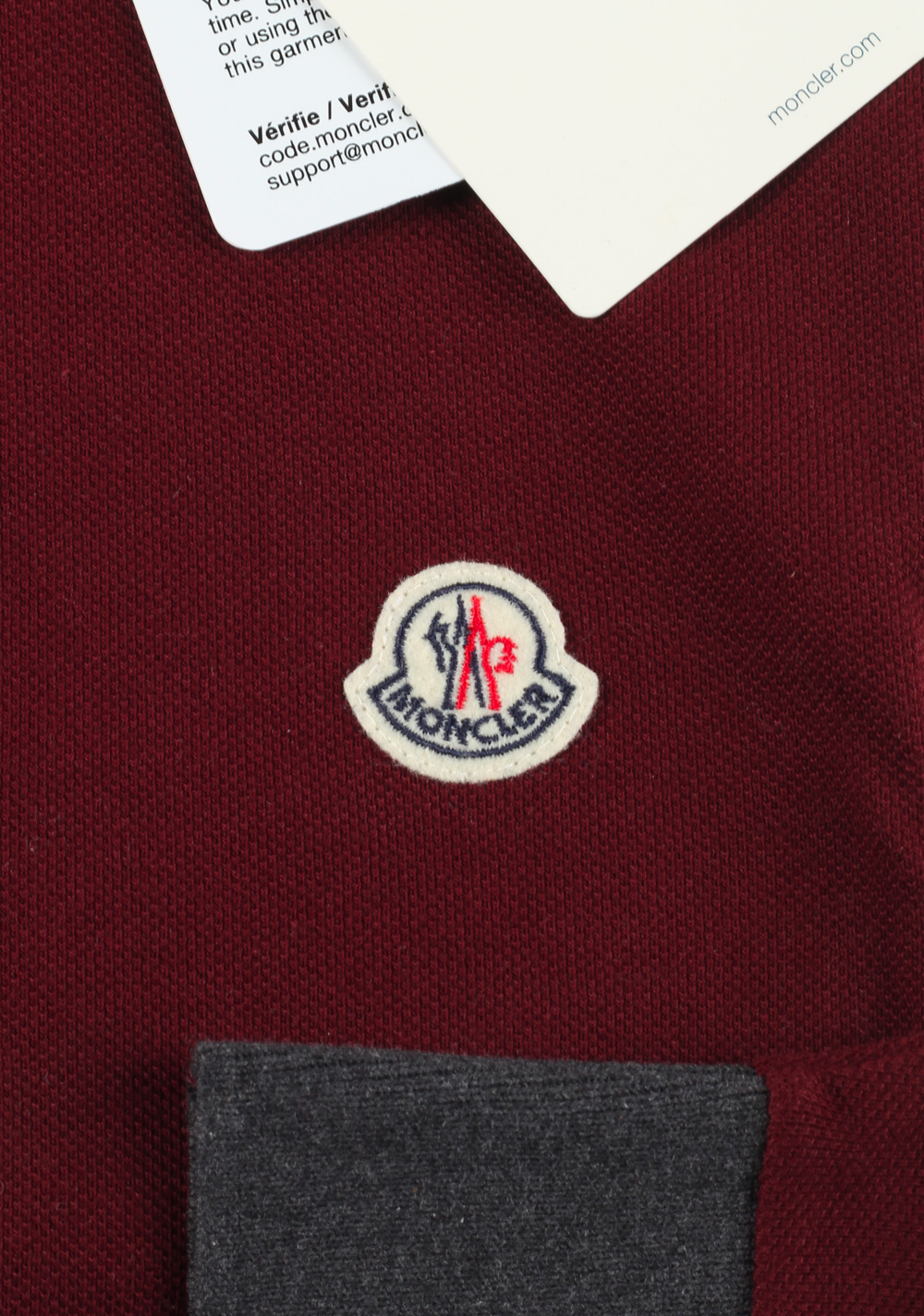 burgundy moncler polo