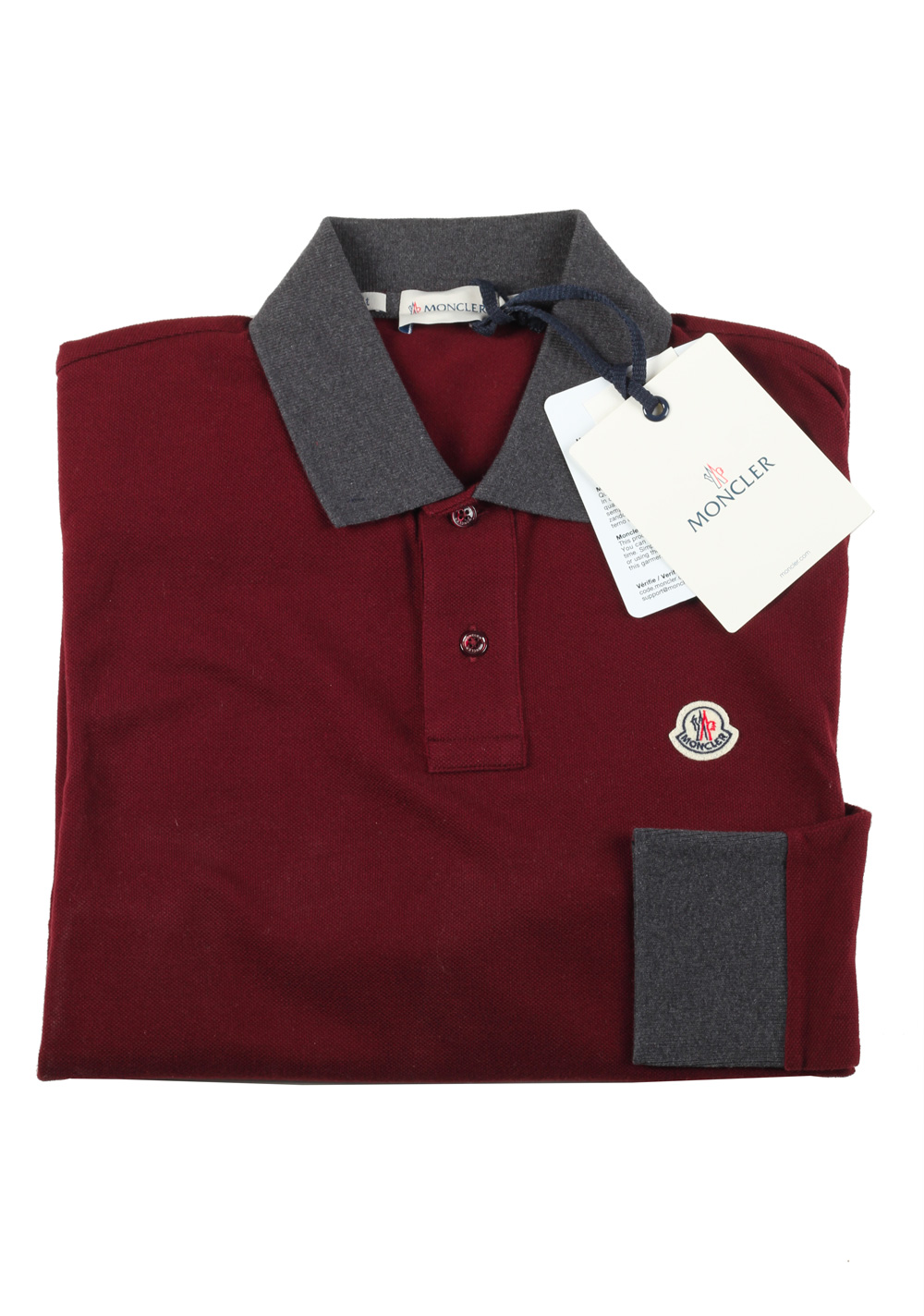 Burgundy moncler polo outlet