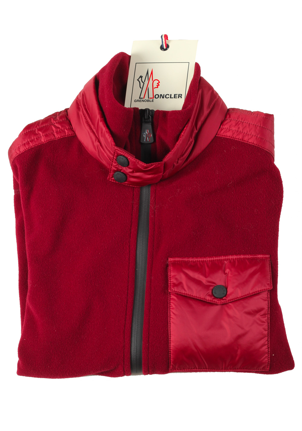 Moncler Grenoble Maglia Fleece Jacket Size S / 36R U.S. Burgundy | Costume Limité