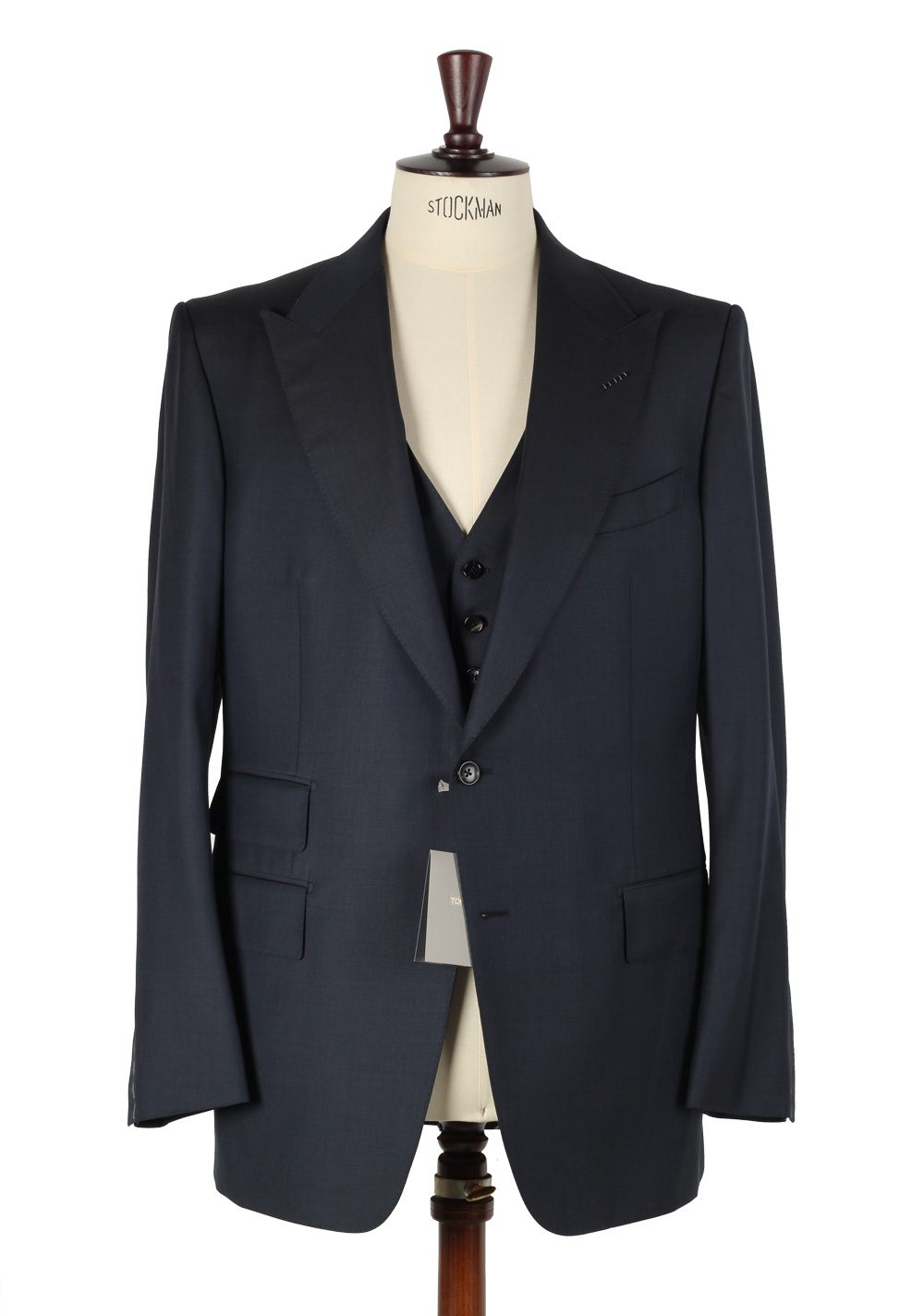 TOM FORD Blue 3 Piece Suit Size 56L / 46L U.S. Wool Fit A | Costume Limité